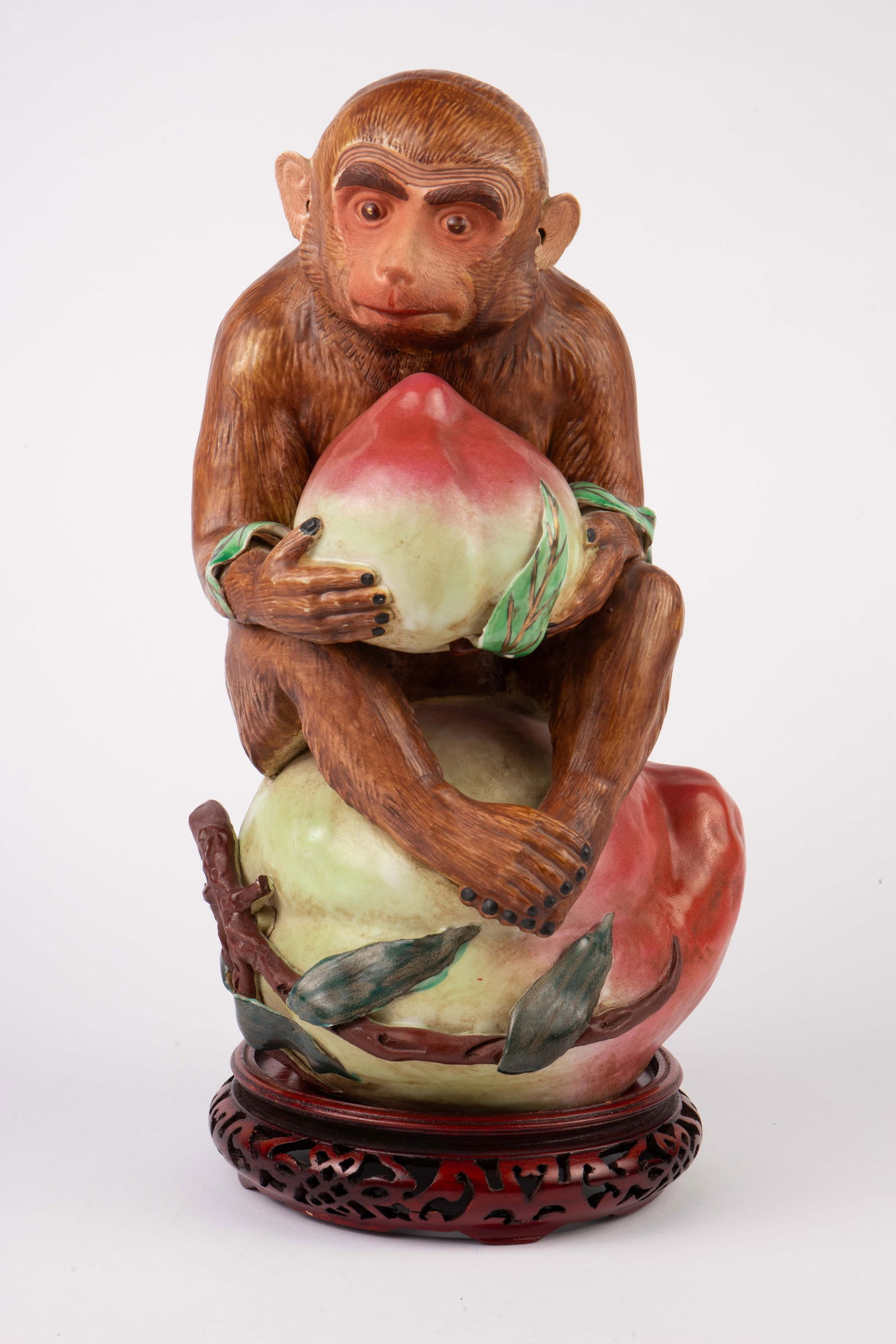Chinese Majolica Porcelain Monkey Sculpture. (1 of 10)