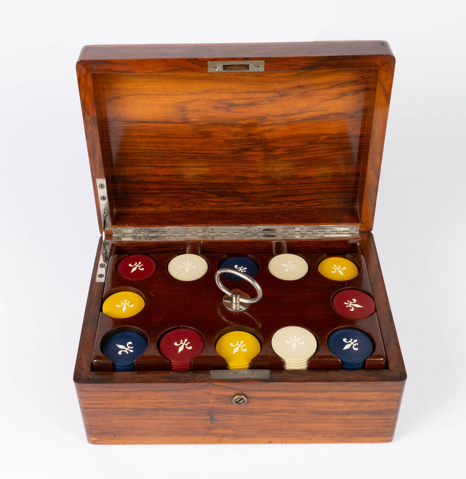 Vintage Wood Poker Chip Caddy w/ Storage Box. (1 of 11)
