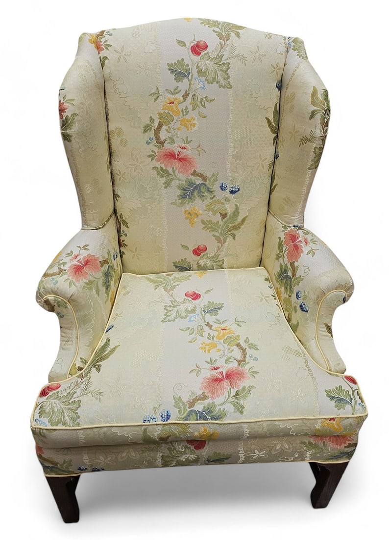 Vintage Floral Wing Back Chair. (1 of 1)