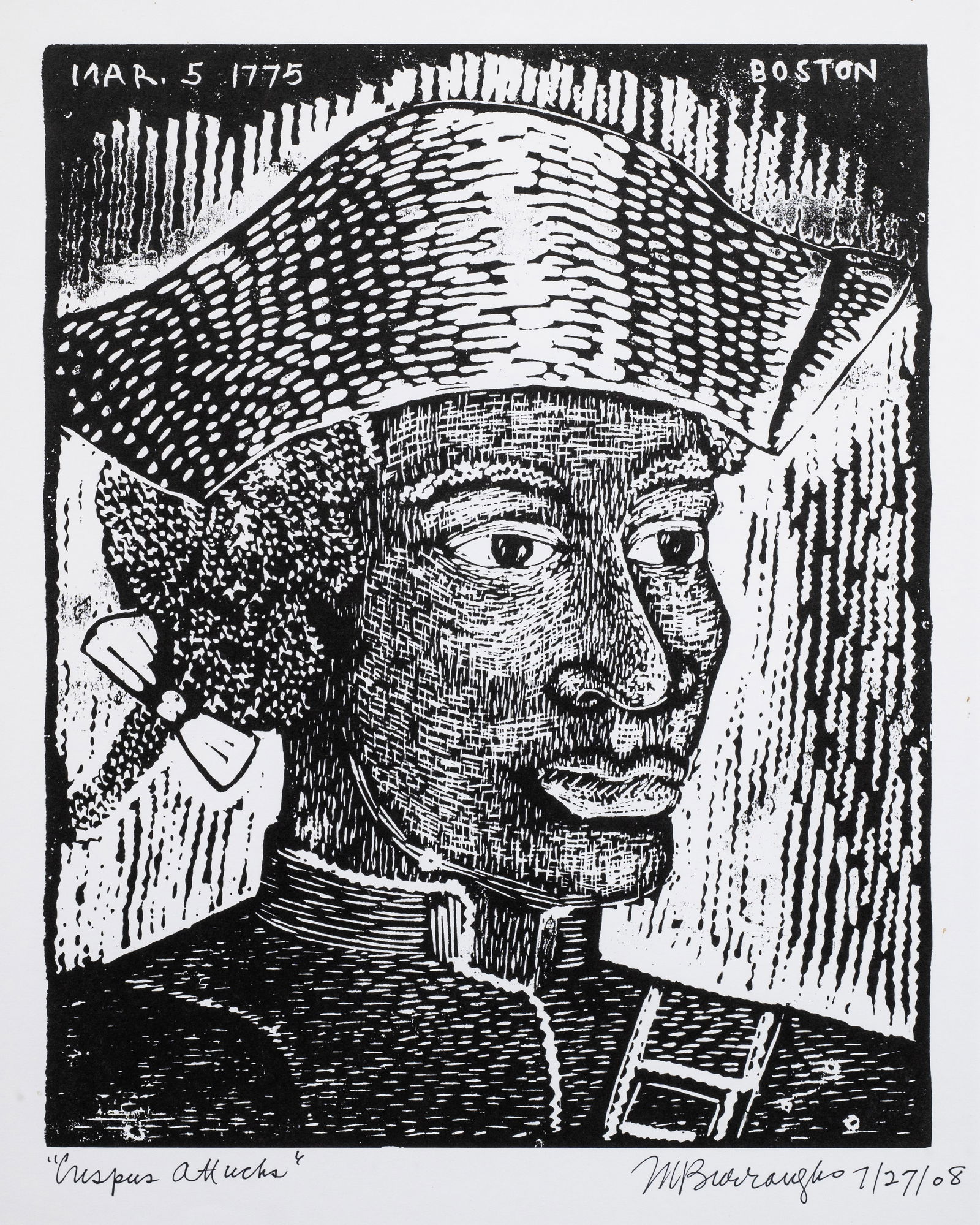 Crispus Attucks, sgd Margaret Burroughs Lithograph (1 of 6)