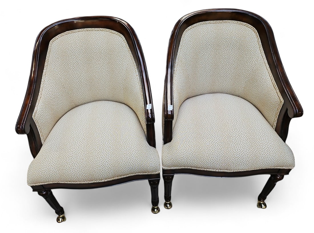 Pair of Frontgate Tub Chairs on Casters. (1 of 2)