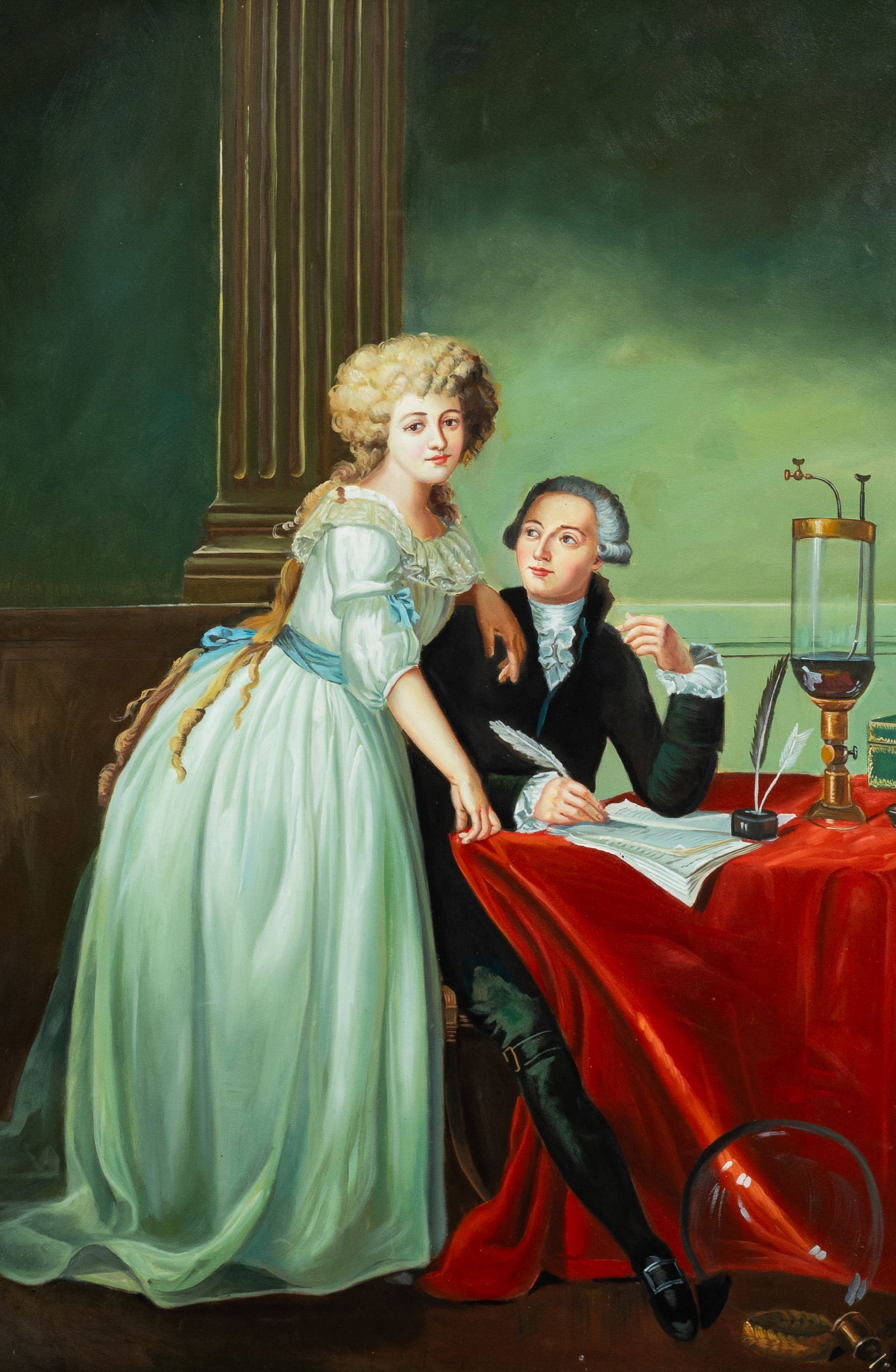 Copy, Antoine & Marie Lavoisier, Jacques David.: Artist(s): Copy after Jacques Louis David (French, 1748-1825) Medium: Embellished giclee Signature(s): Unsigned. Paperwork: N/A Damage: Scattered discoloration to the works' center. Measurement(s): 36