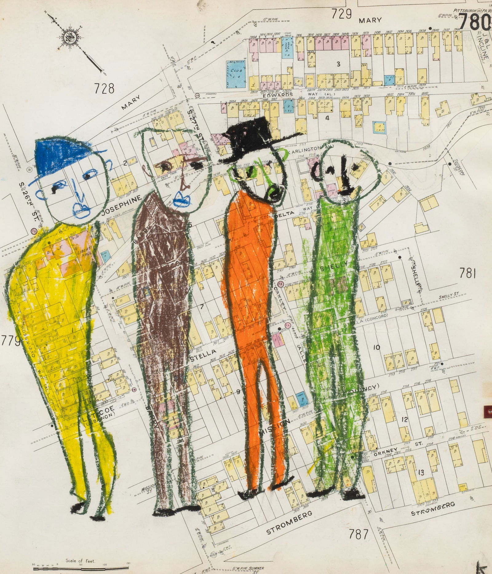 Mixed-Media Folk Art Pastel Artwork by Karl Mullen (1 of 6)