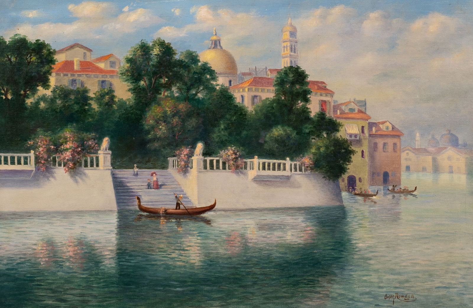 View of Venice, Painting by Orson Randall. (1 of 5)