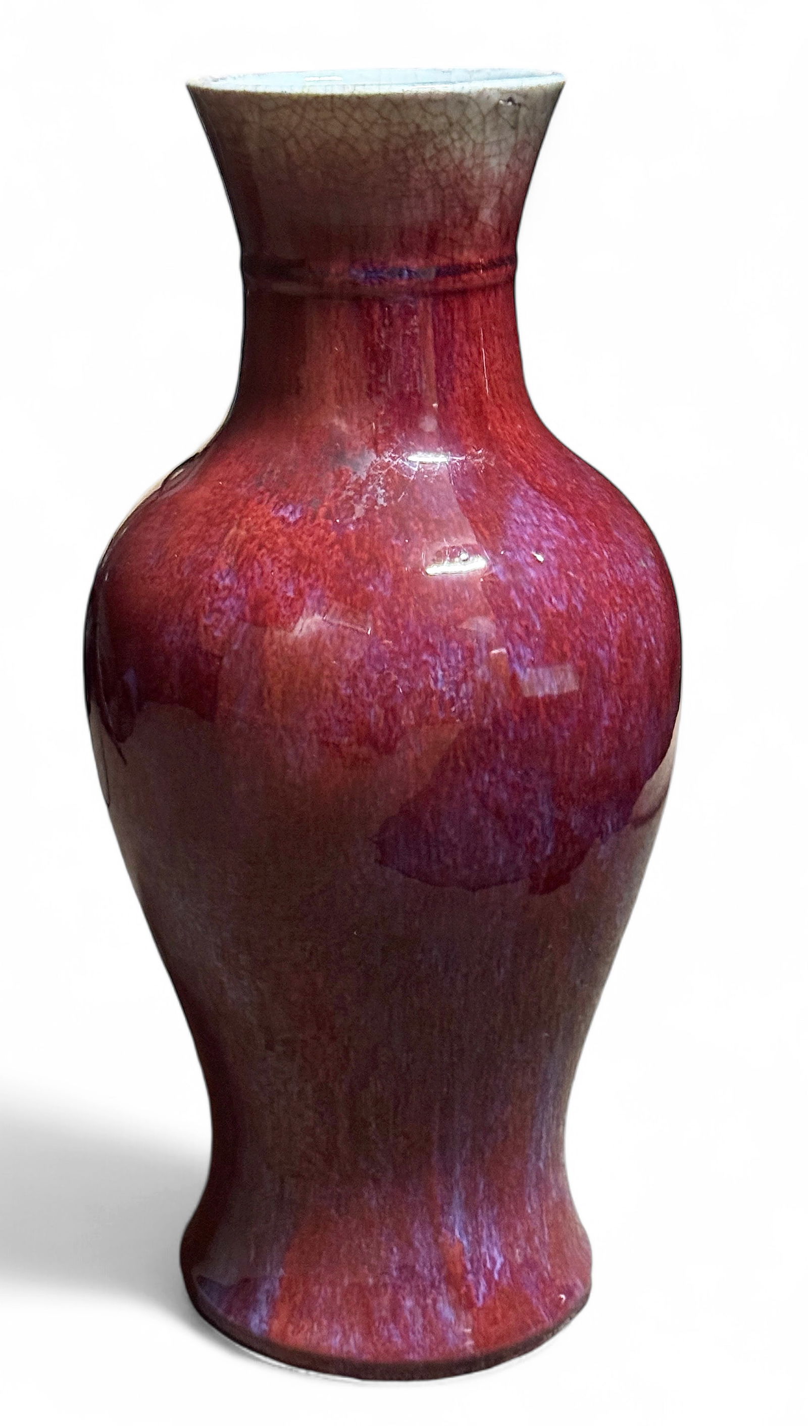 Old Chinese Red Flambe Porcelain Vase. (1 of 4)