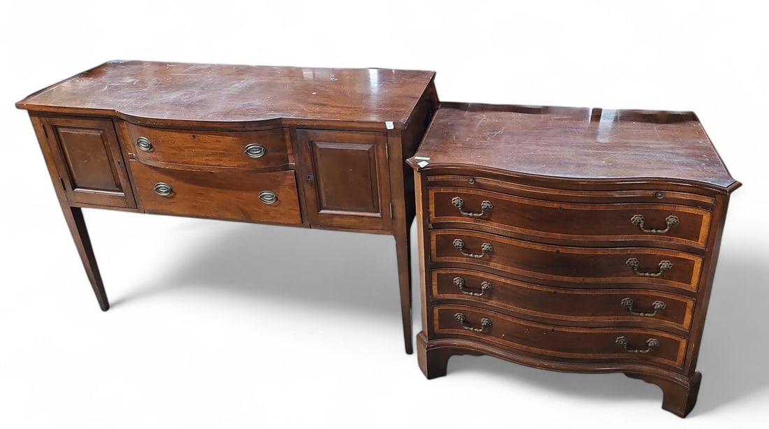 Serpentine Front Drawer Chest and Buffet. (1 of 4)