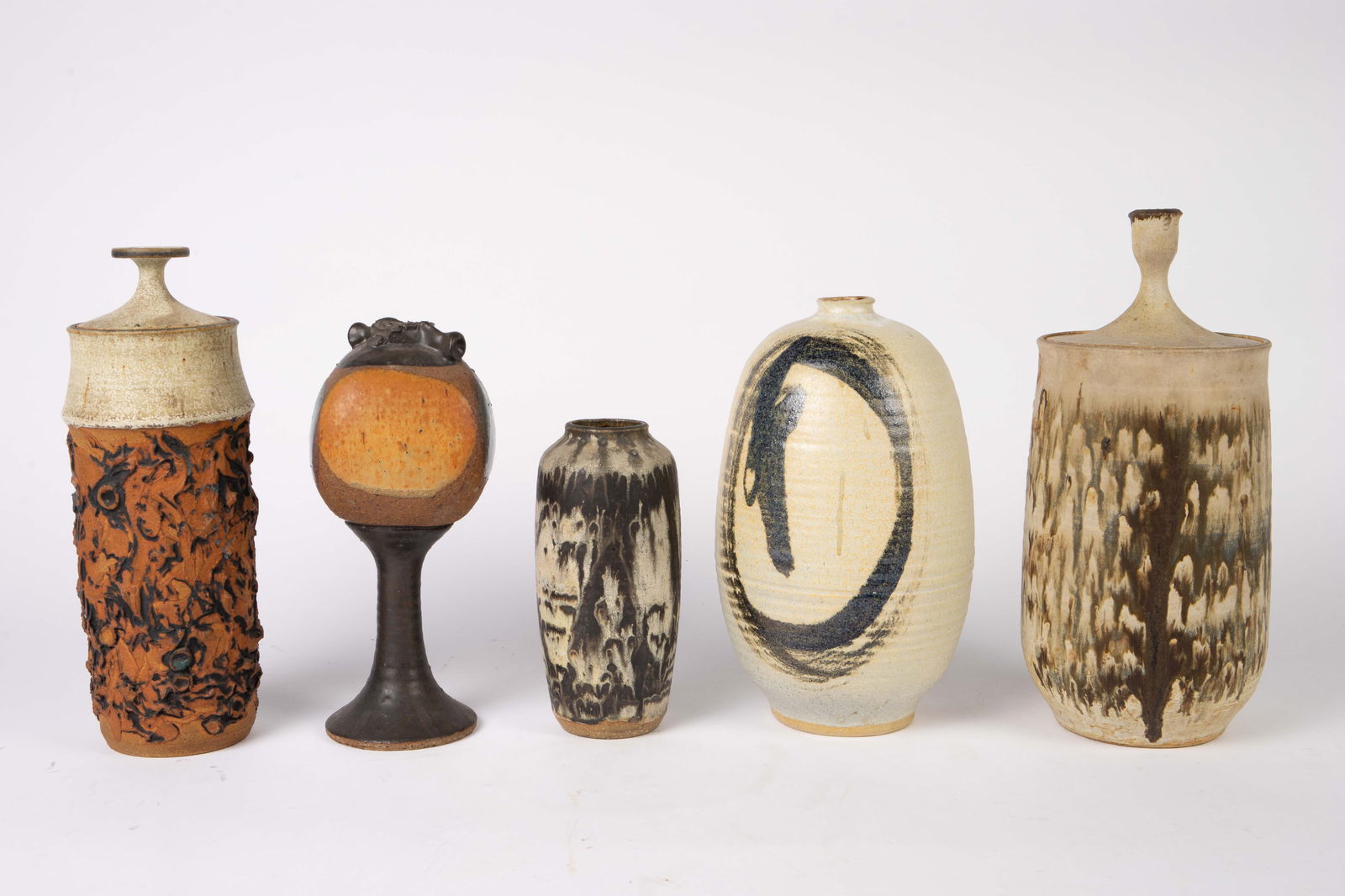 Lot of Don Johns Signed Pottery Vases & Jars. (1 of 3)