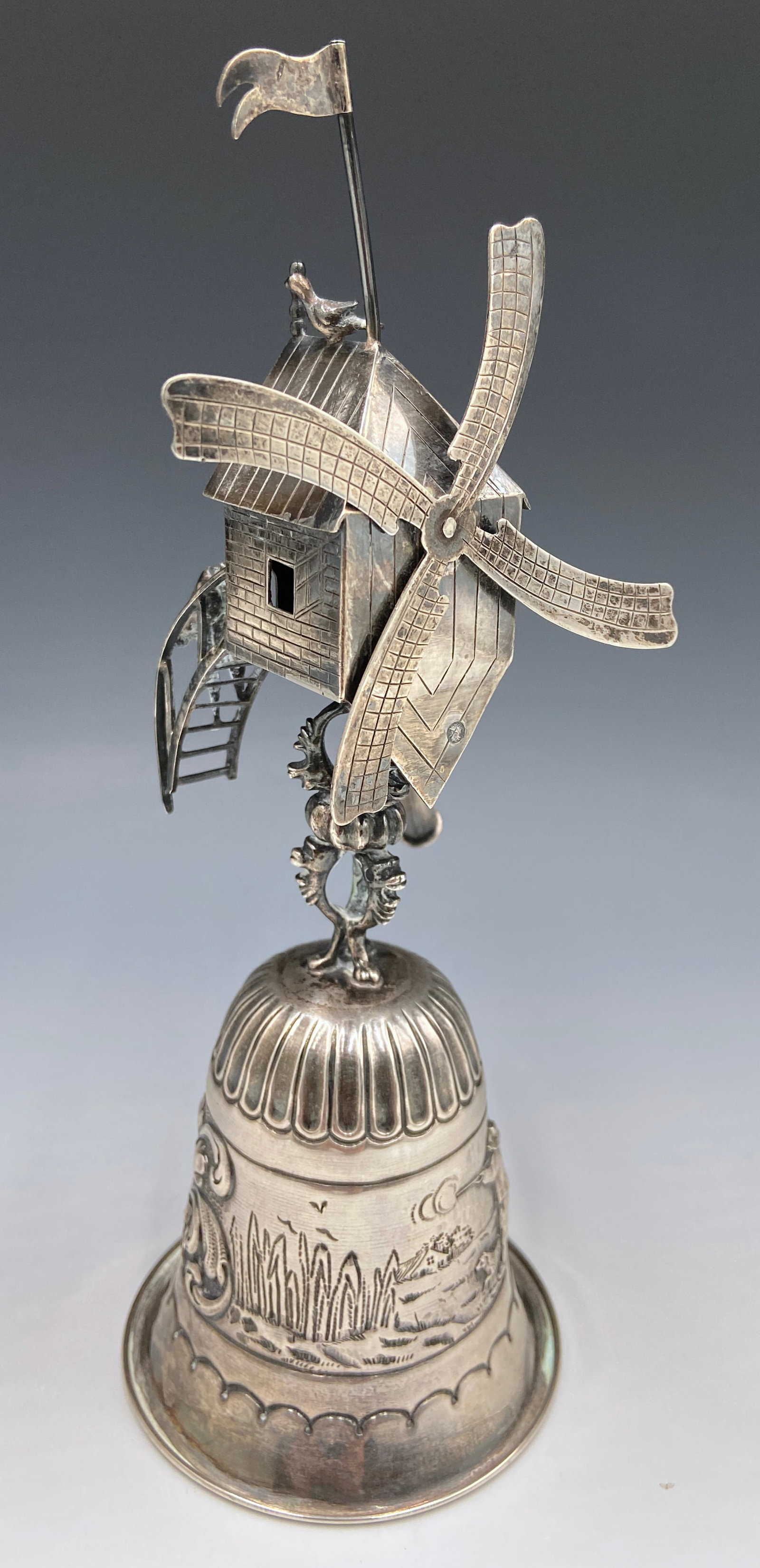 Dutch Sterling Windmill Bell Wager Cup. (1 of 3)
