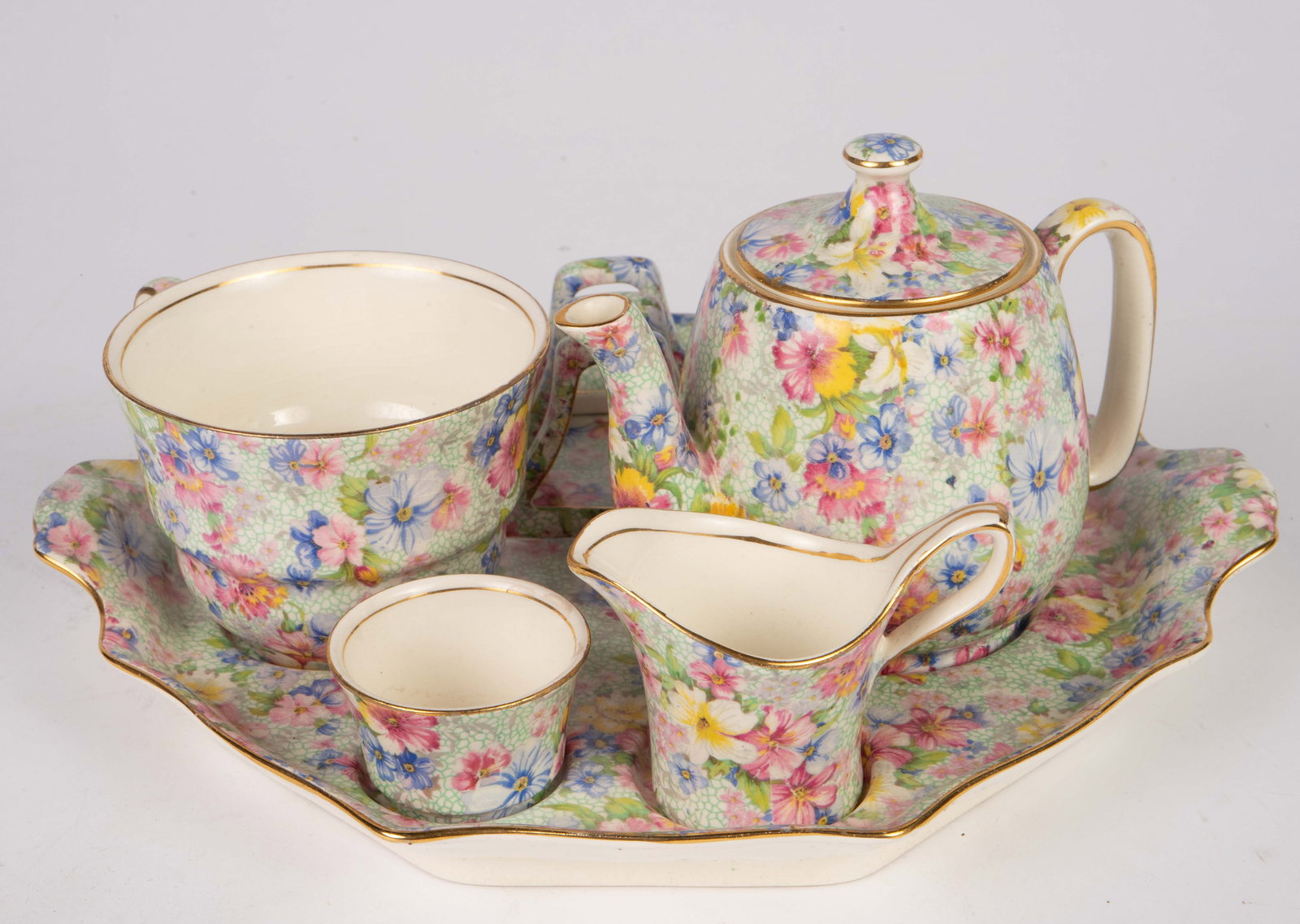 Royal Winton "Marion" Chintz Tea For One Set. (1 of 4)