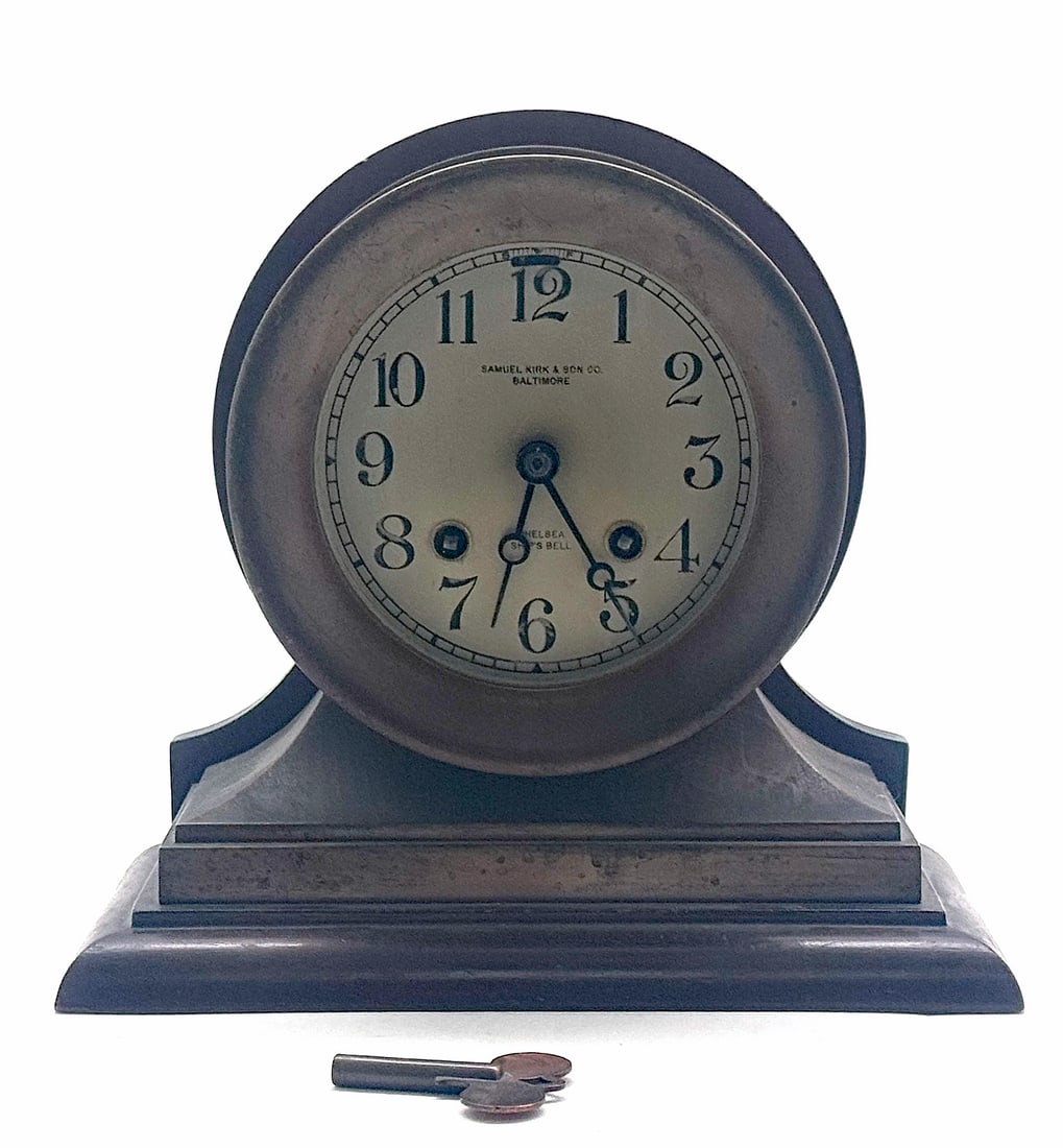 Samuel Kirk & Son Chelsea Ship's Bell Desk Clock. (1 of 3)
