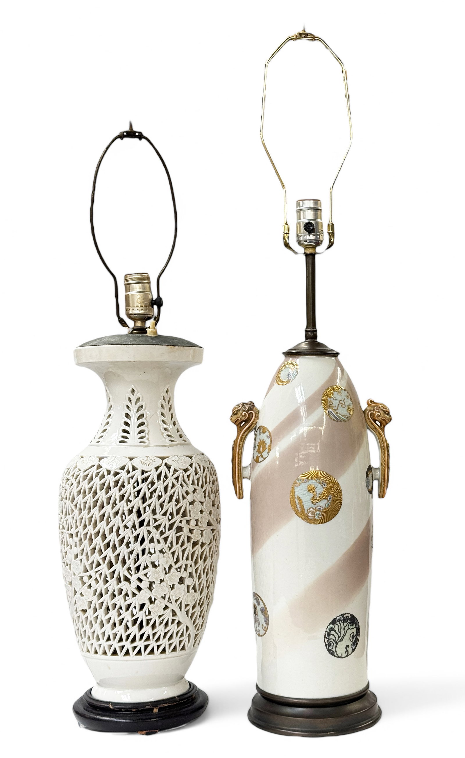 Lot of 2 Asian Lamps, Both AS IS. (1 of 6)