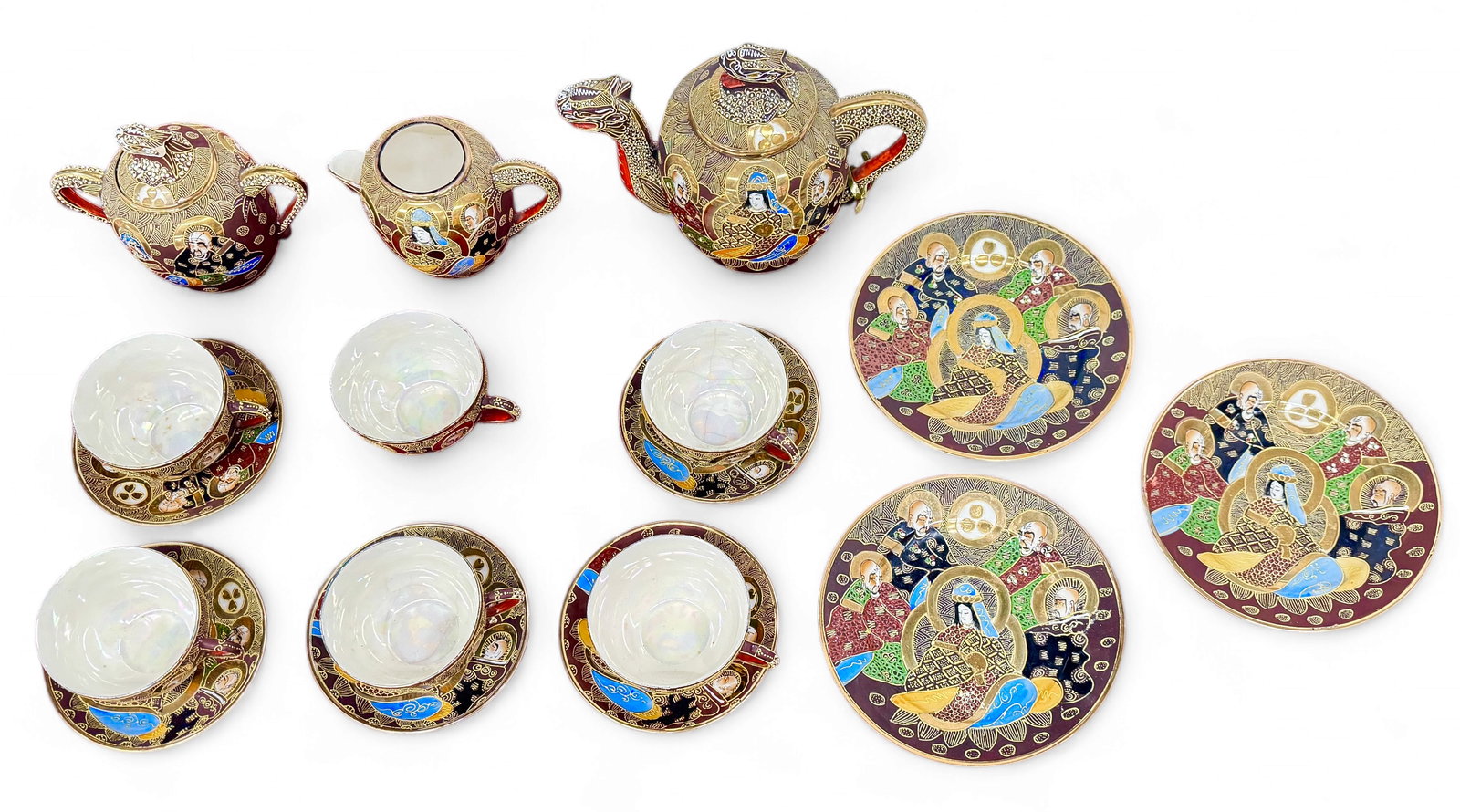 Japanese Satsuma Porcelain Tea Set. (1 of 6)