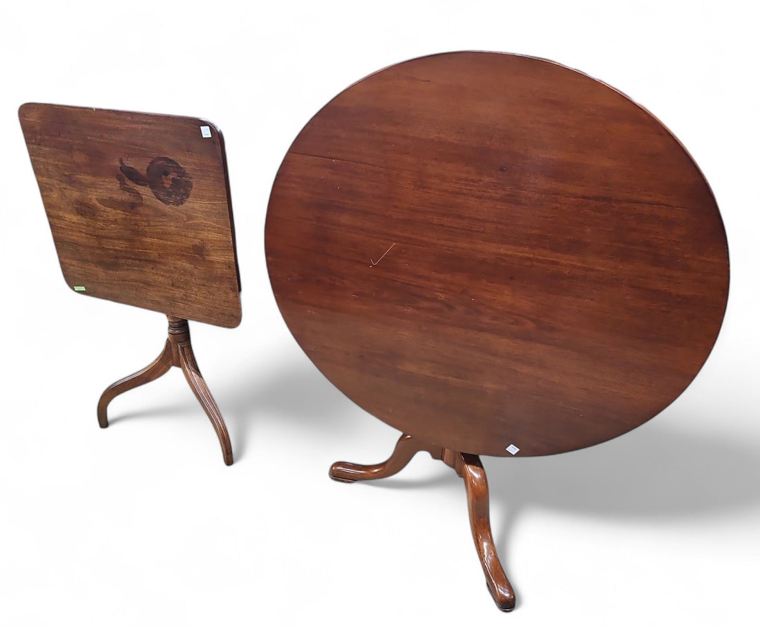 Lot of Two Antique Tilt-Top Tables. (1 of 3)