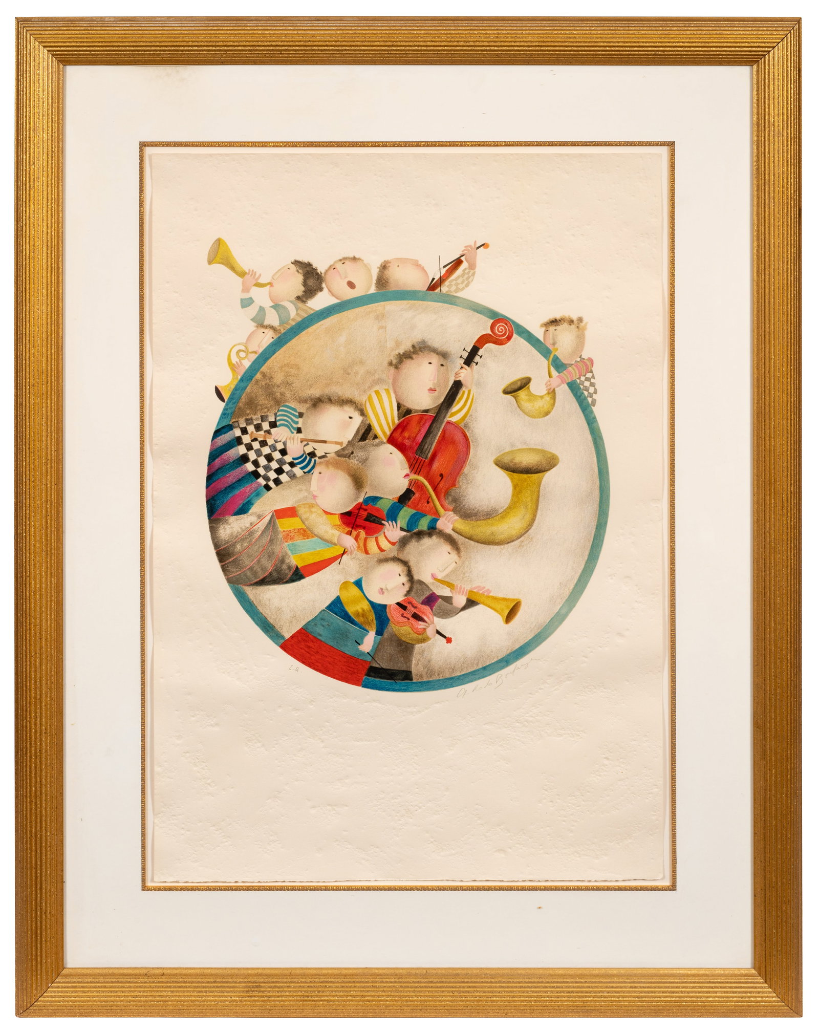 Large Lithograph of Musicians, Graciela Boulanger. (1 of 6)