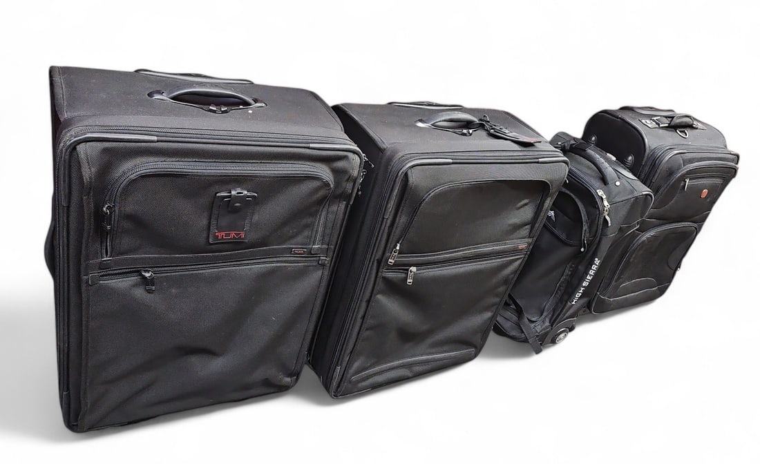 Lot of Modern Black Luggage w/ Wheels, inc. Tumi. (1 of 3)