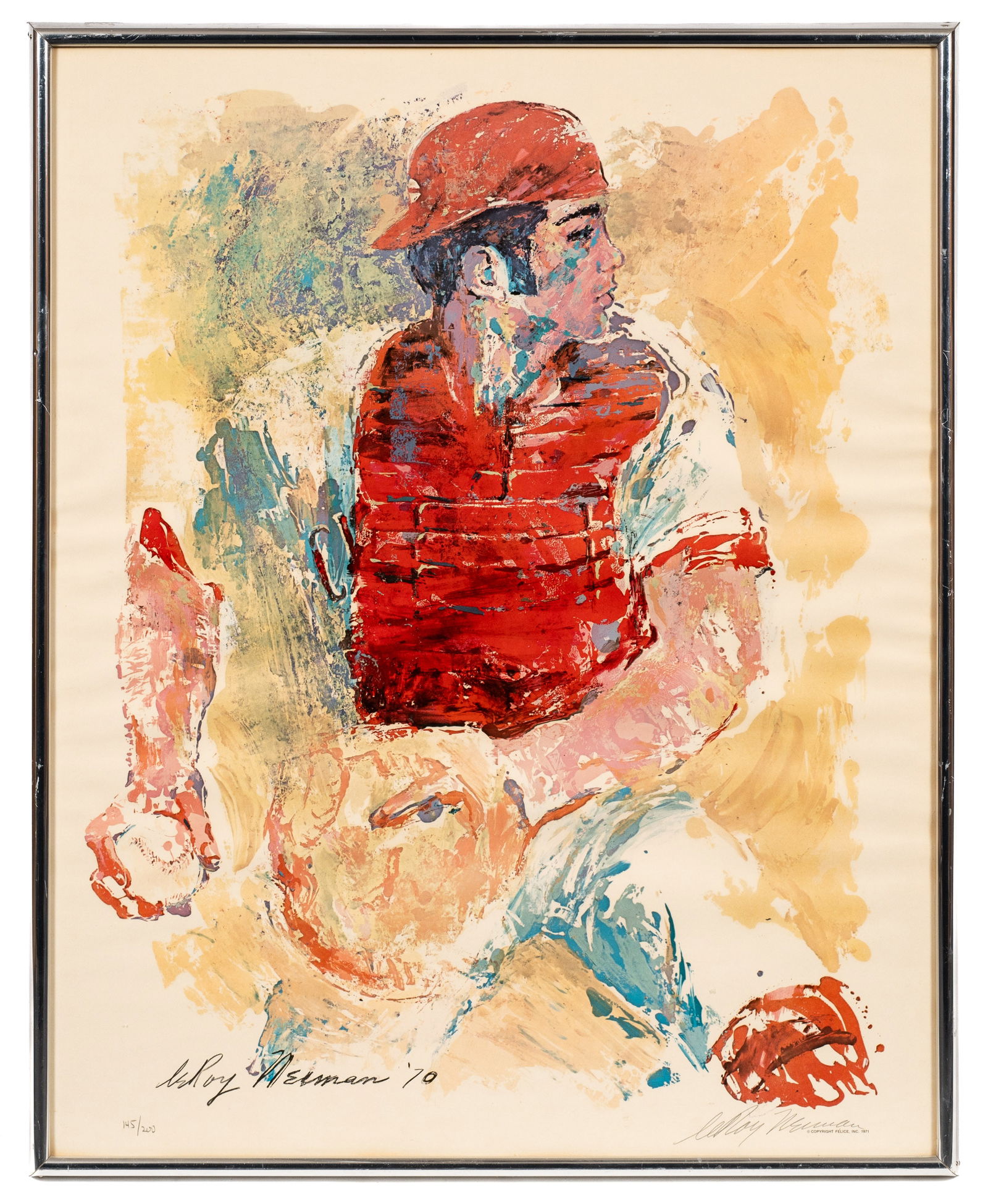 Leroy Neiman Print / Poster of Johnny Bench. (1 of 5)