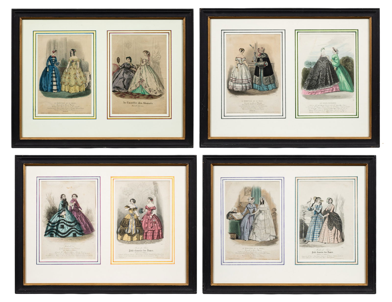 Framed 19th Cent. French Fashion Magazine Pages. (1 of 17)