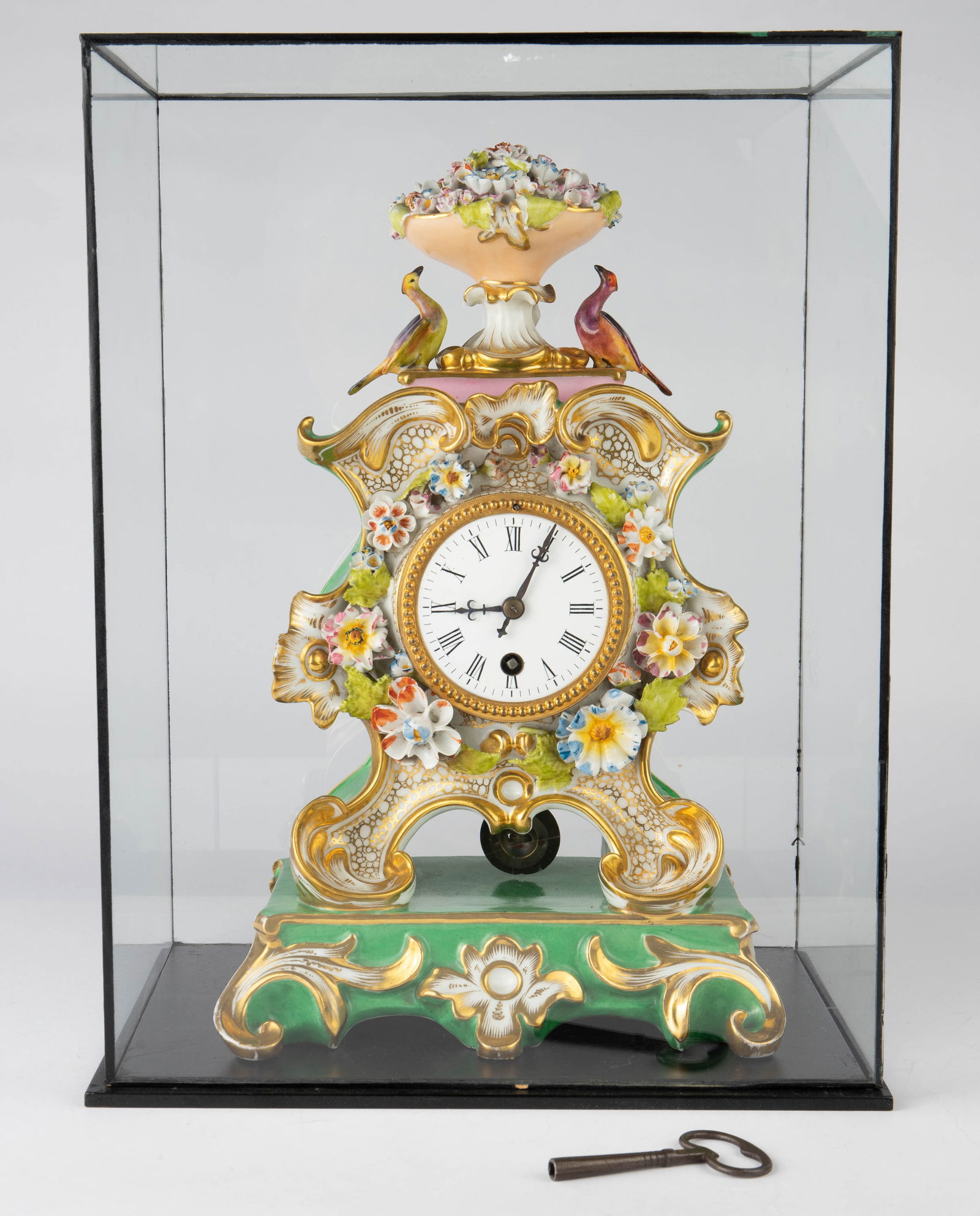 French Hand Painted Porcelain Mantel Clock. (1 of 7)