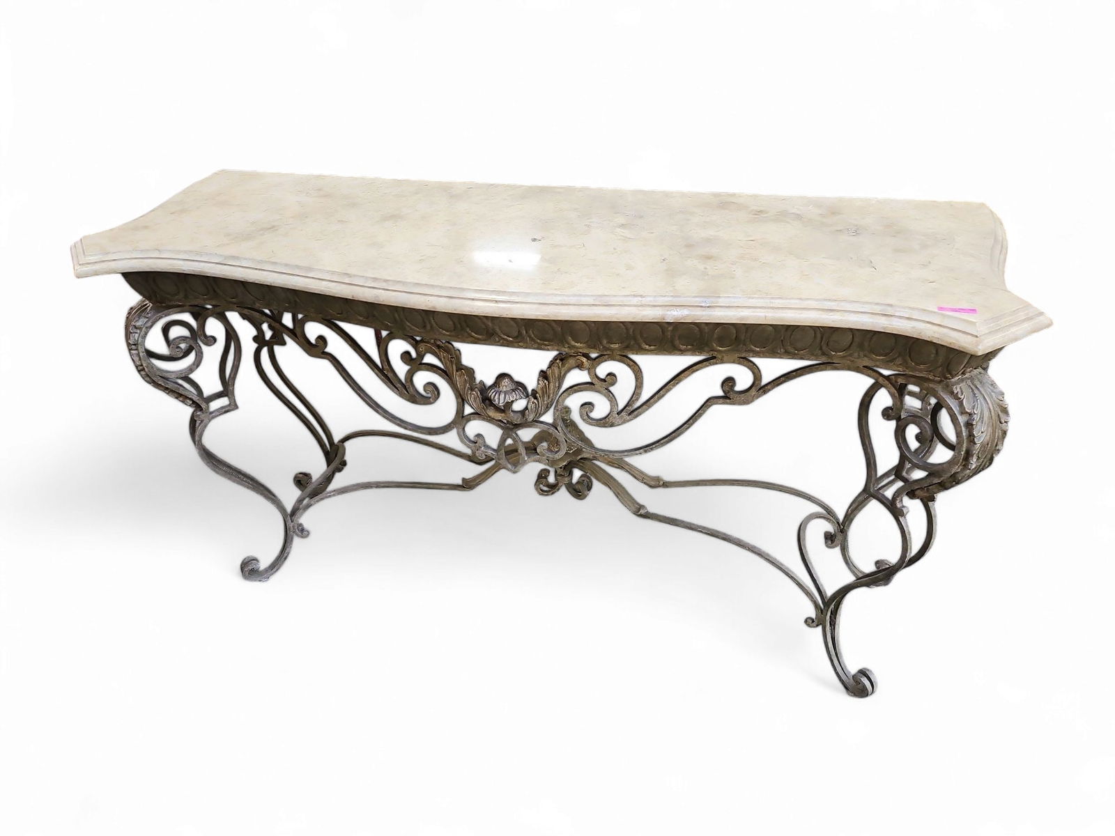 Vintage French Marble & Wrought Iron Console Table (1 of 2)
