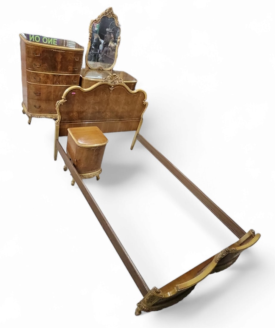 Four-Piece French Carved Bedroom Set. (1 of 3)