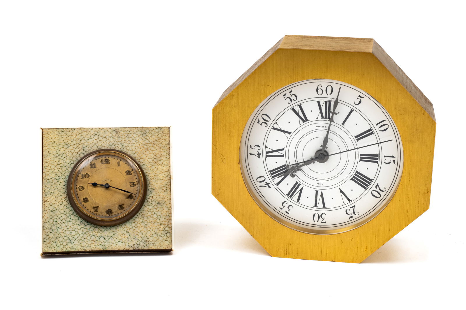 Lot of 2 Desk Clocks, inc. One Marked Tiffany. (1 of 7)