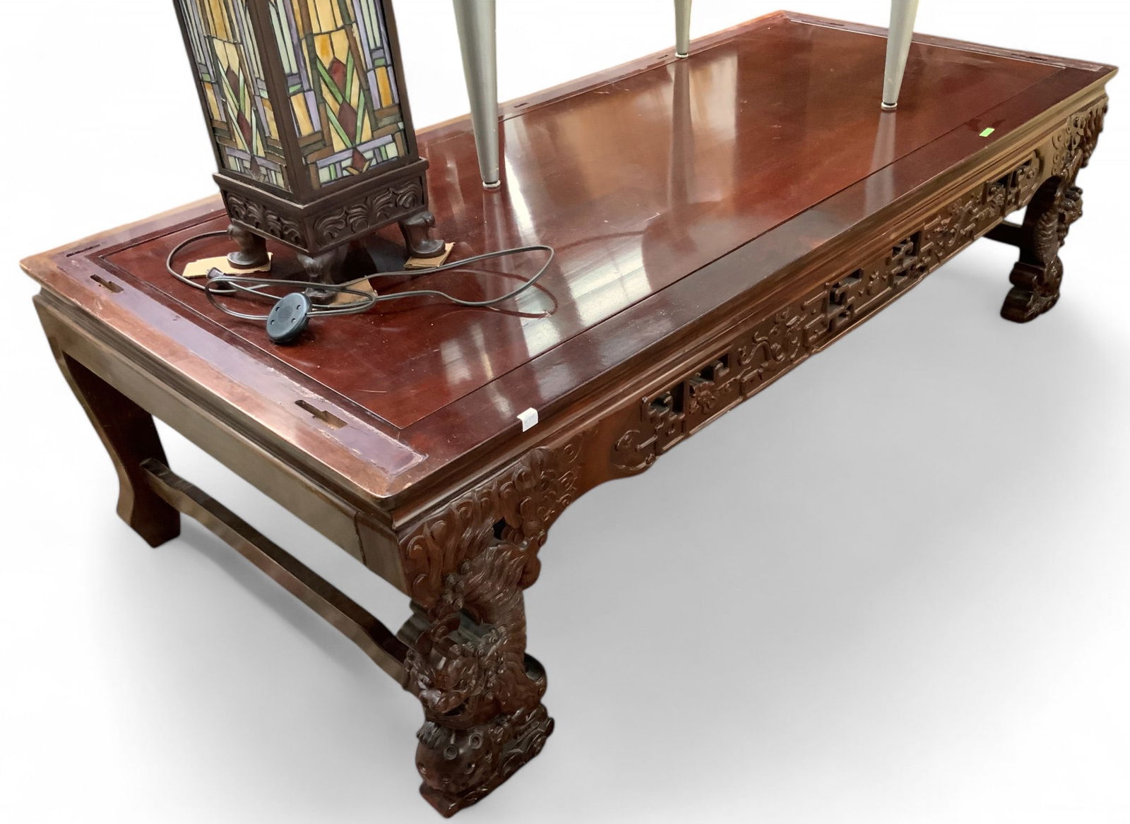 Lg. Carved Chinese Coffee Table. (1 of 1)