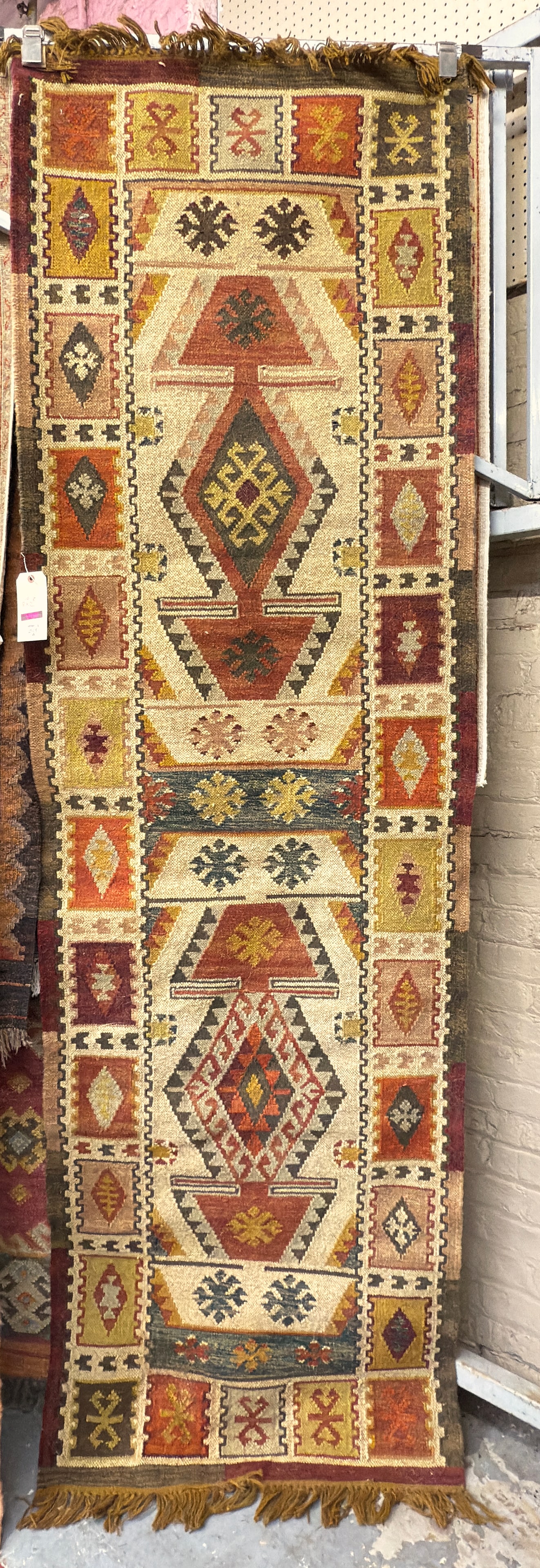 2' 8" x 8' 10" Brown Kelim Runner Rug. (1 of 2)