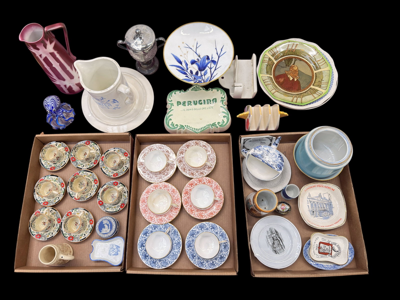 Large Lot of Varied Vintage Ceramics - Kings Ware.: The lot contains 66 items in total. First, there are 8 espresso cup and saucer sets of kings ware by Canton England. Next, there are 6 cup and saucer sets by Royal Worcester England. The lot also incl