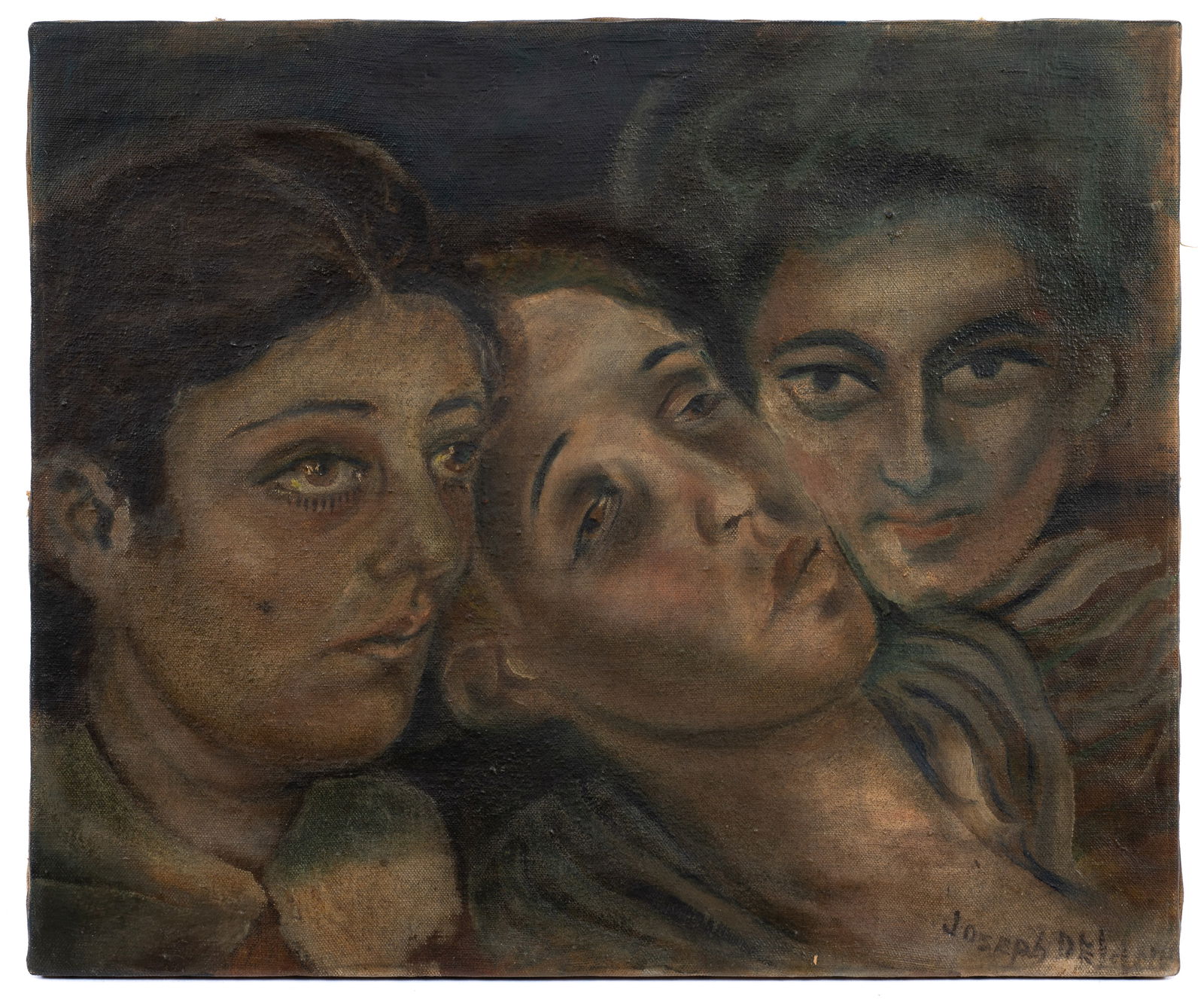 Portrait of Three Women, Attr. to Joseph Delaney. (1 of 4)