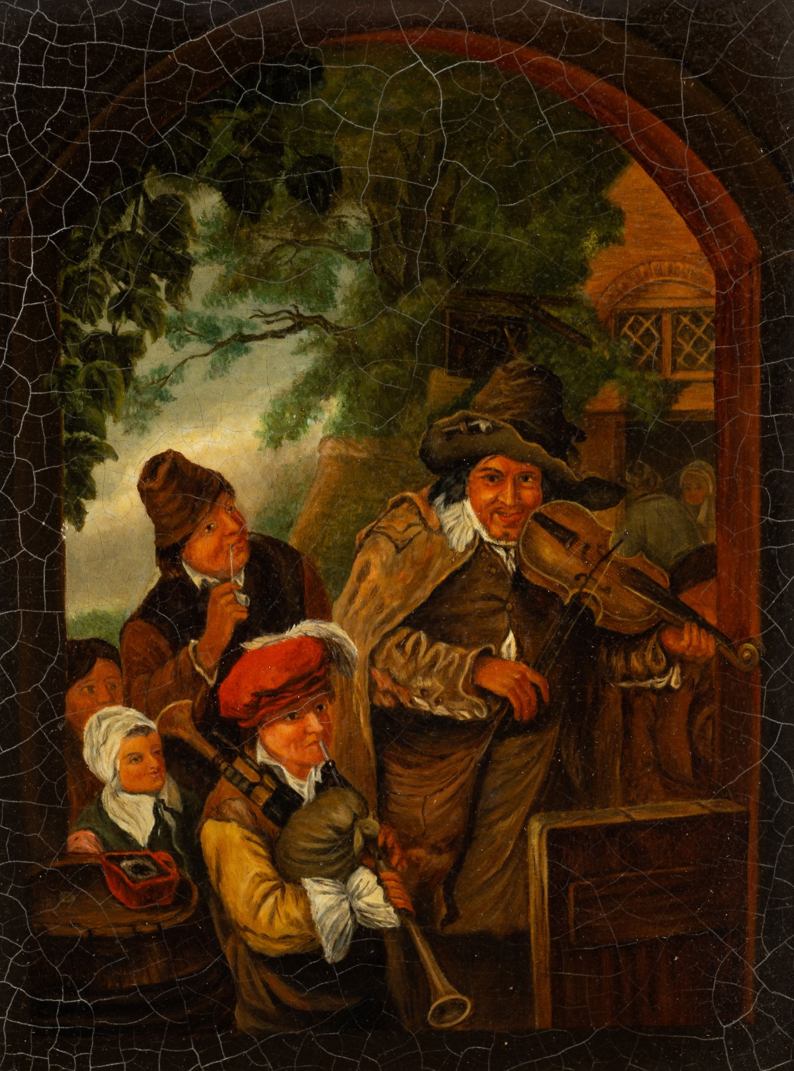 Flemish Style Musician Painting, Unsigned. (1 of 4)