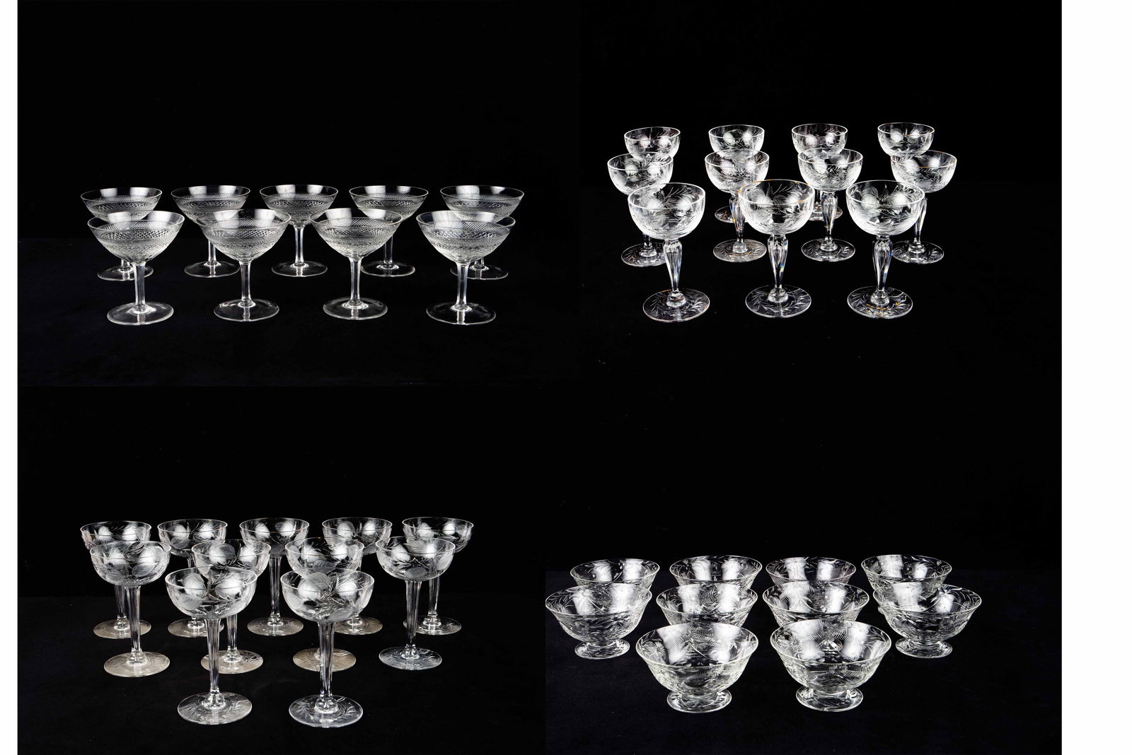 Lot of Vintage Glass Barware & Dessert Bowls. (1 of 10)