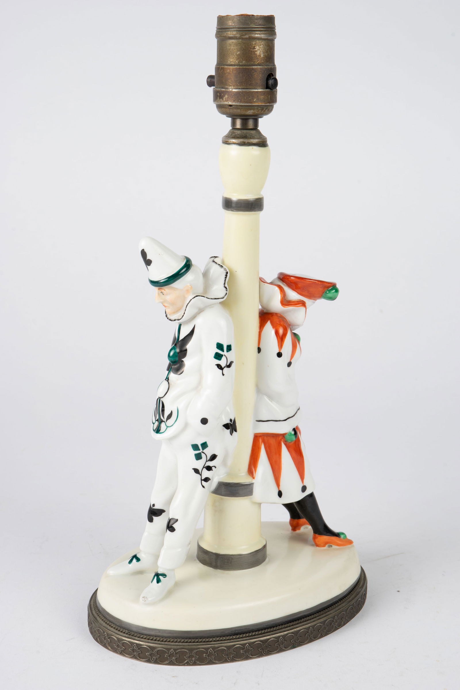 Lamp Base- Pierrot & Pierrette Leaning on Lamppost (1 of 4)