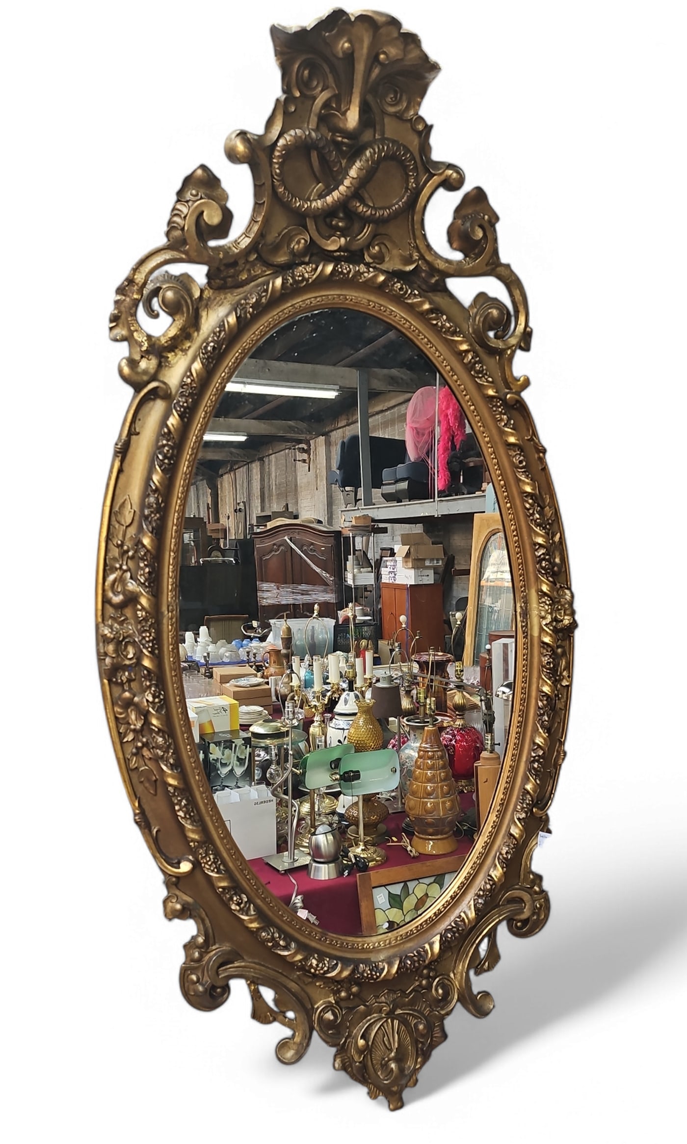 Ornate French Wall Mirror w/ Gilded Frame. (1 of 3)