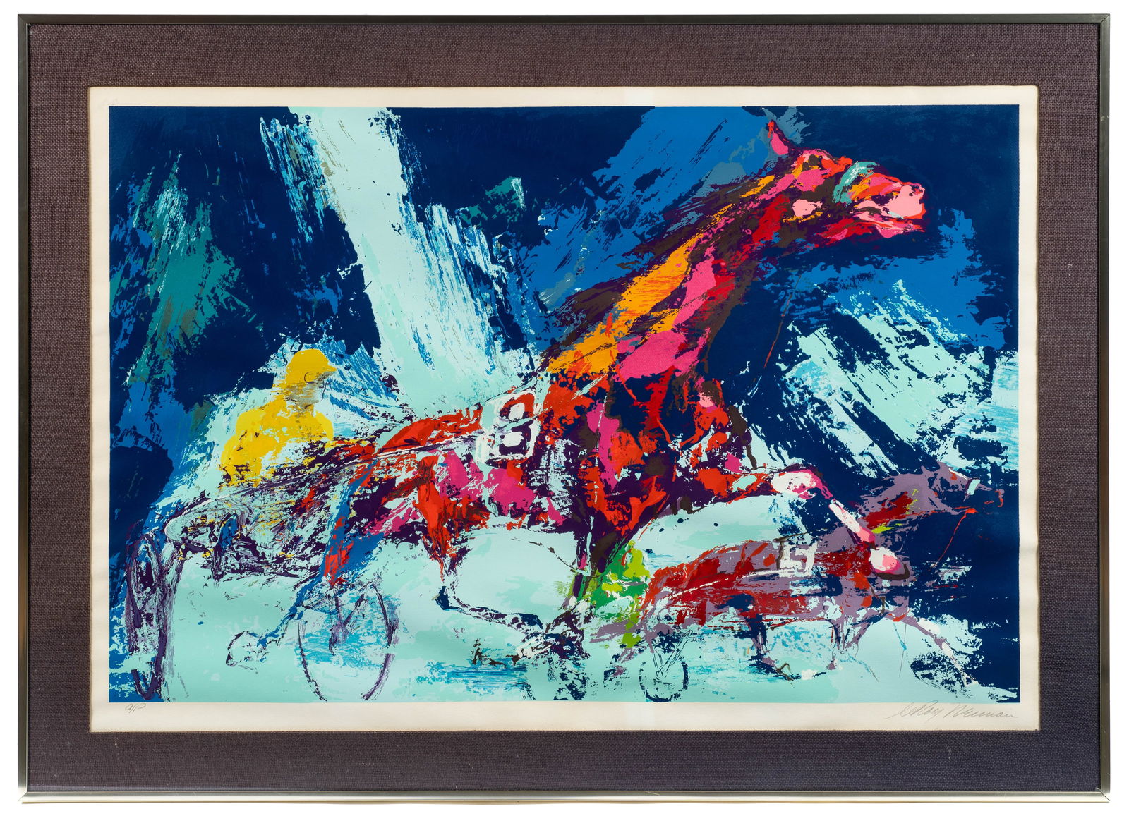 Trotters Horse Racing, LeRoy Neiman sgd Serigraph. (1 of 6)