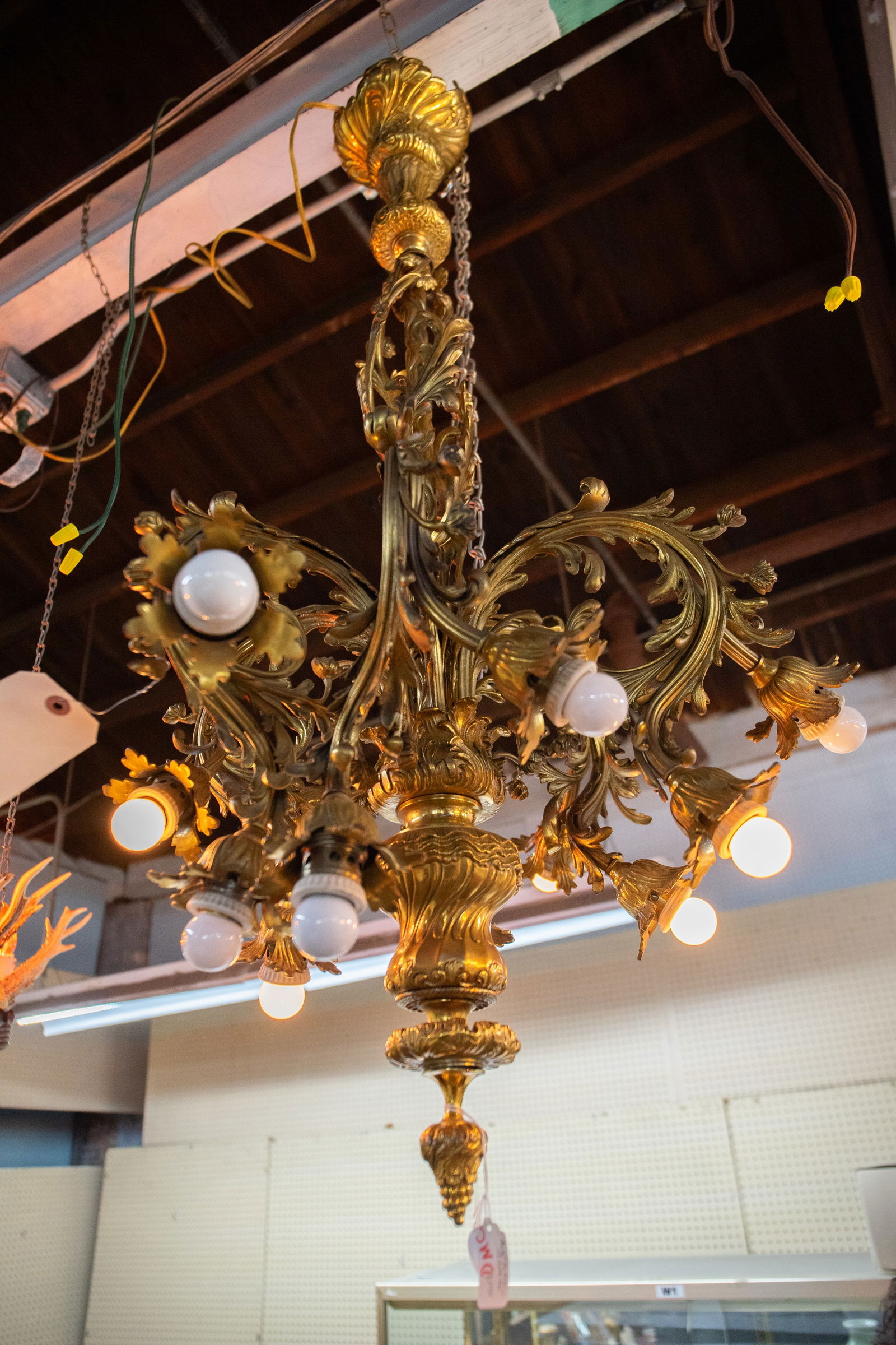 Austrian Art Nouveau Gilt Bronze Chandelier. (1 of 2)