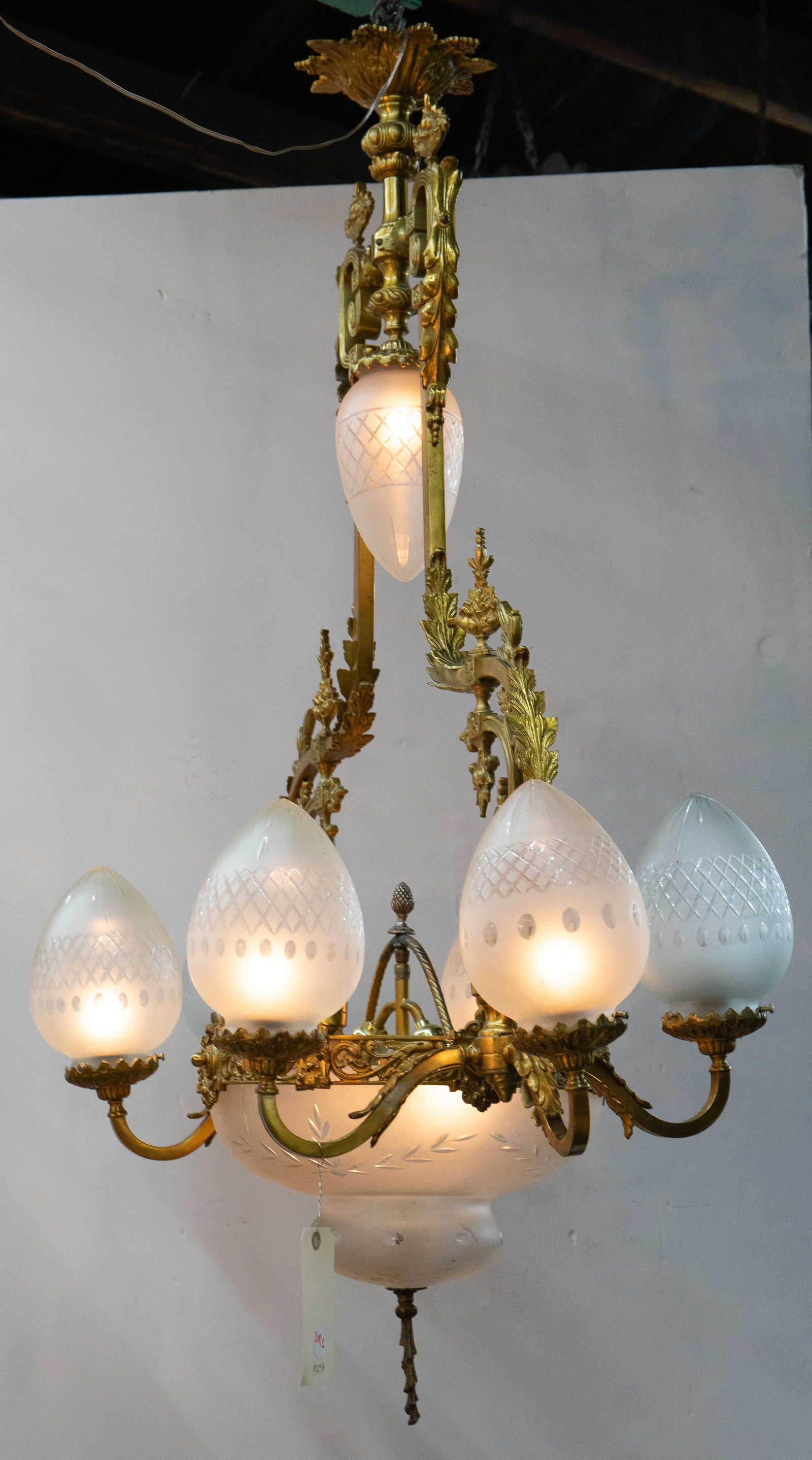 Victorian Style Gilded Brass or Bronze Chandelier. (1 of 1)