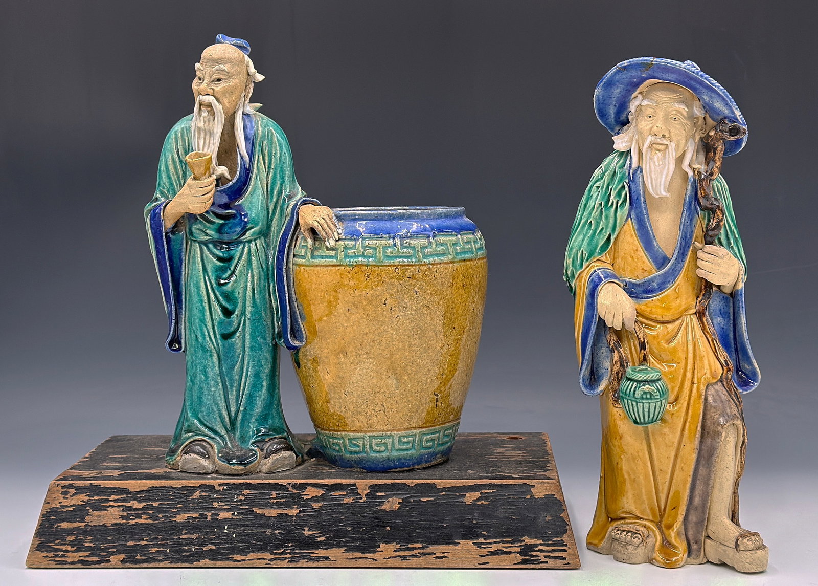 Lot: Early 20th Century Large Chinese Mud Figures. (1 of 8)