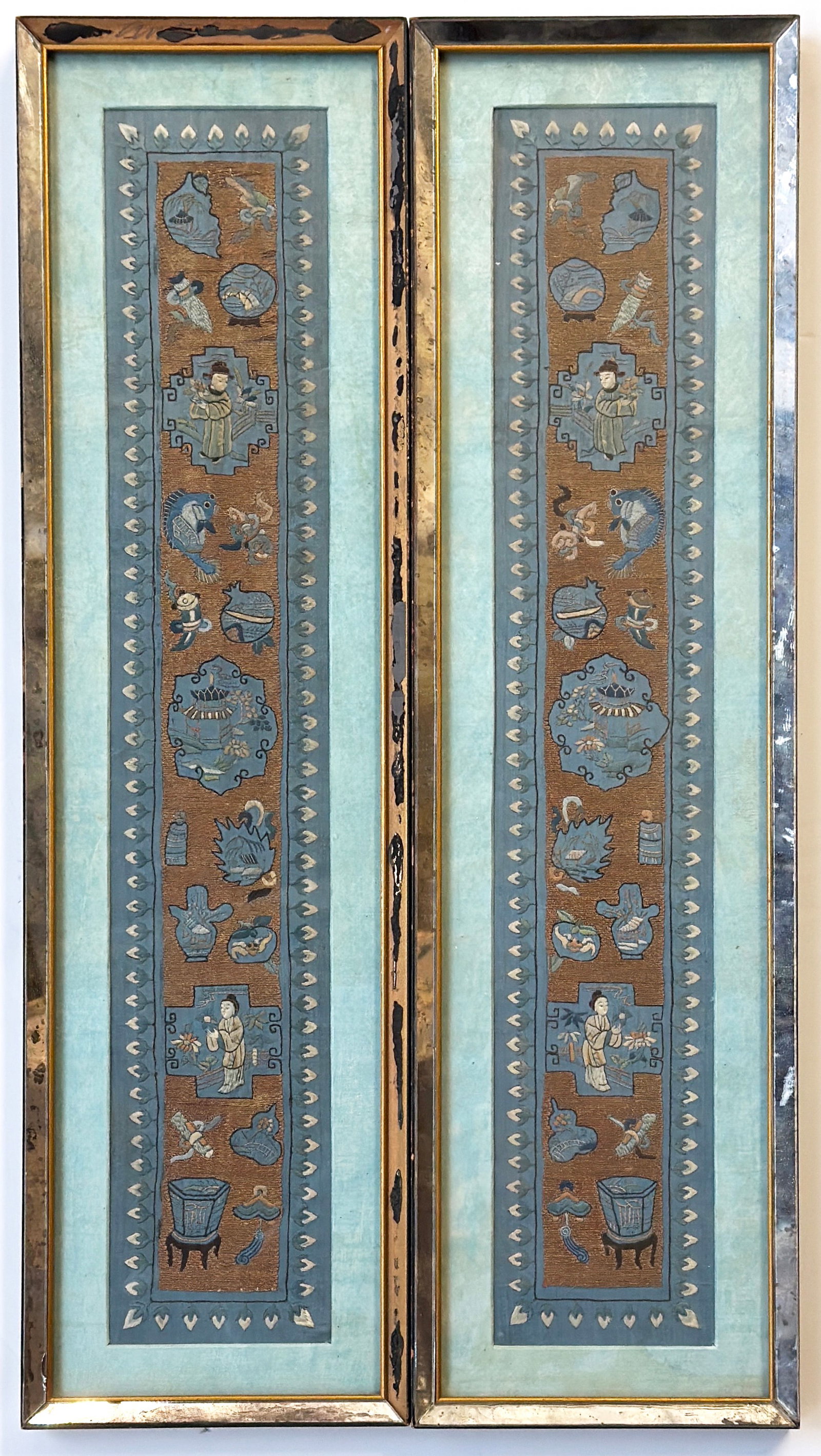 Early 20th Century Chinese Gold Thread Embroidery. (1 of 3)