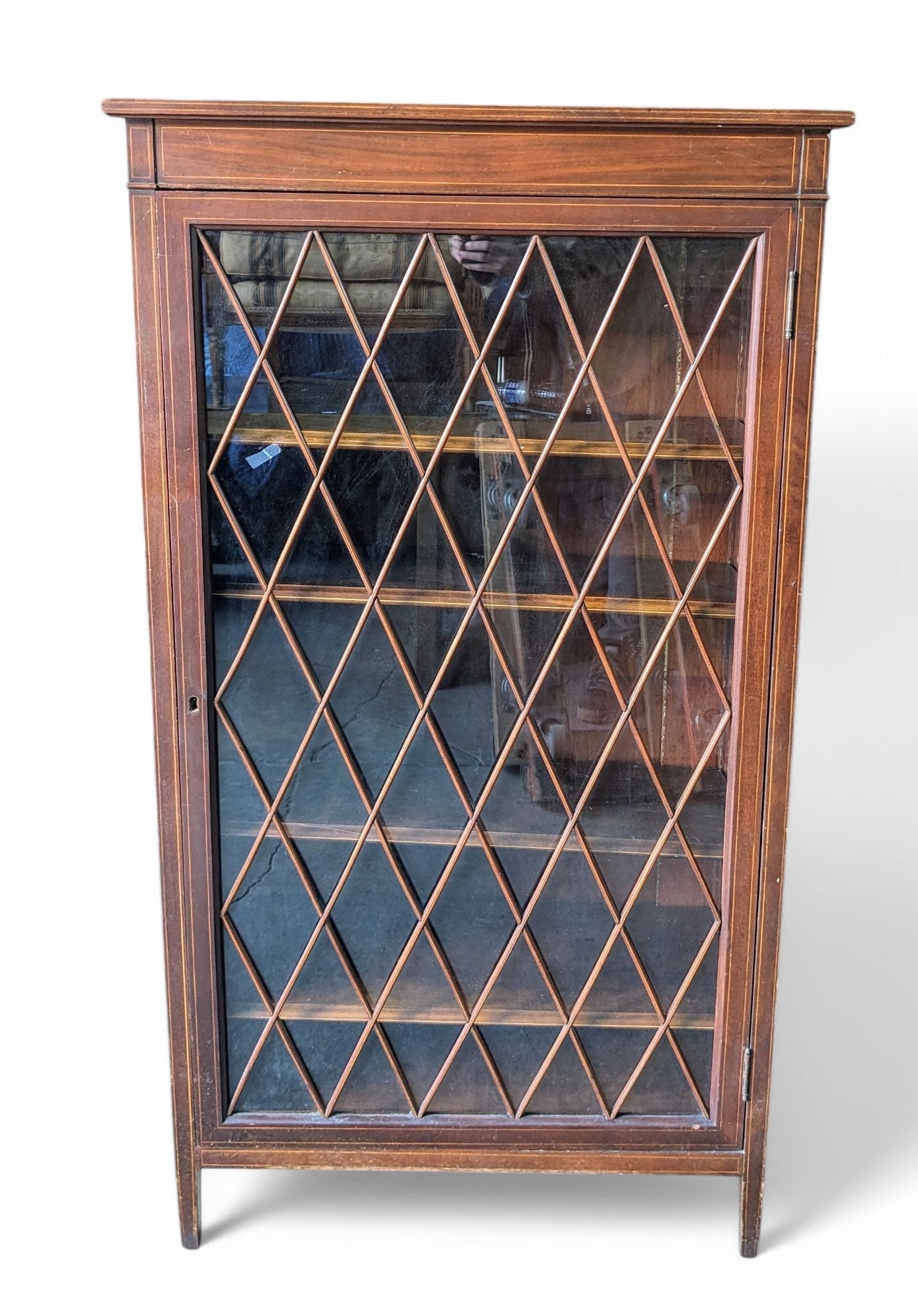 Antique Wood Glass Door Bookcase / Display Cabinet (1 of 1)