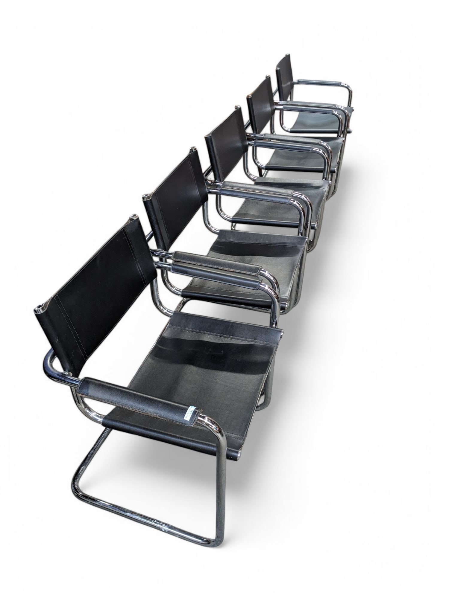 Set of 5 Black & Chrome Italian Chairs. (1 of 1)