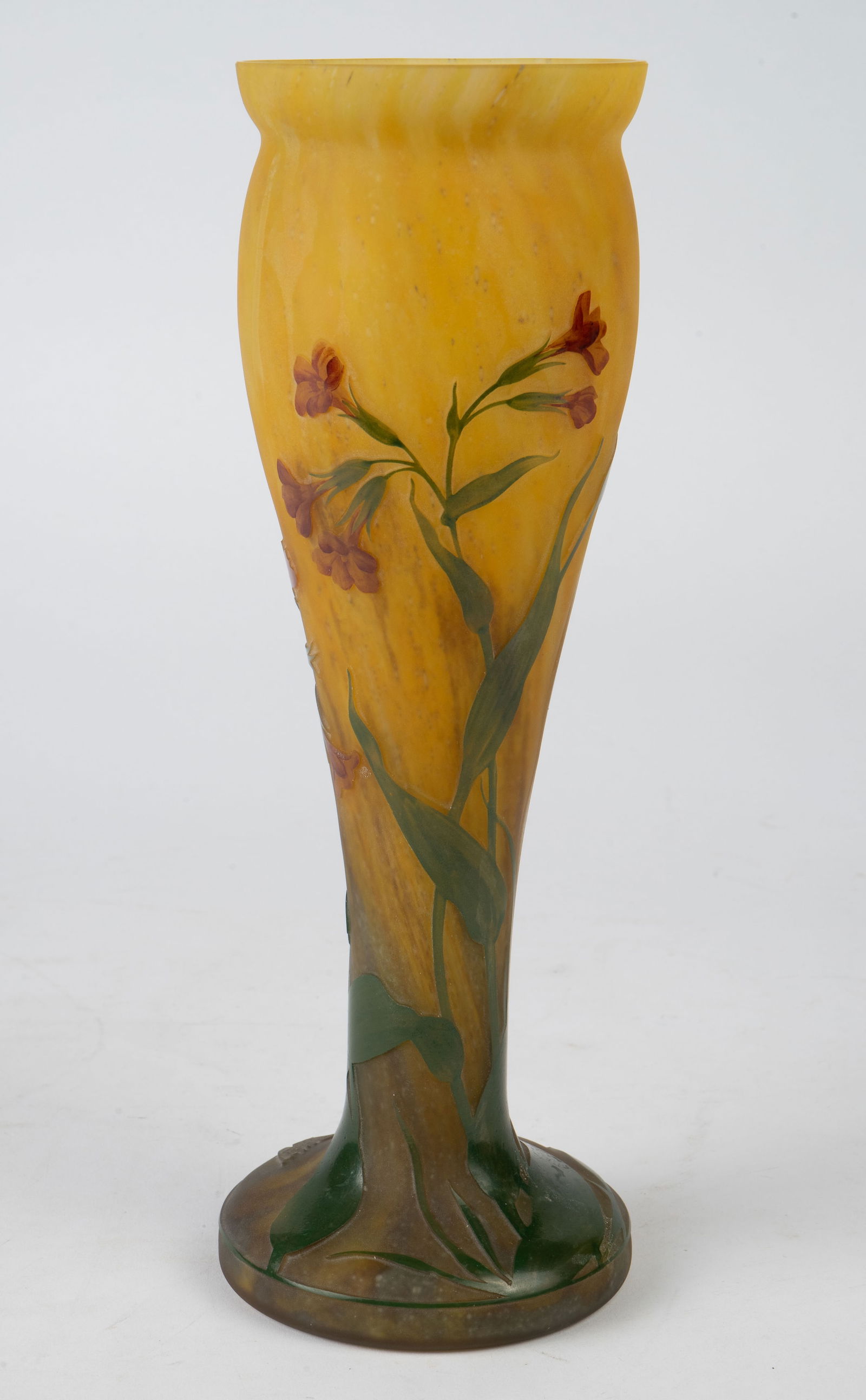 After Daum Floral Cameo Glass Vase. (1 of 5)