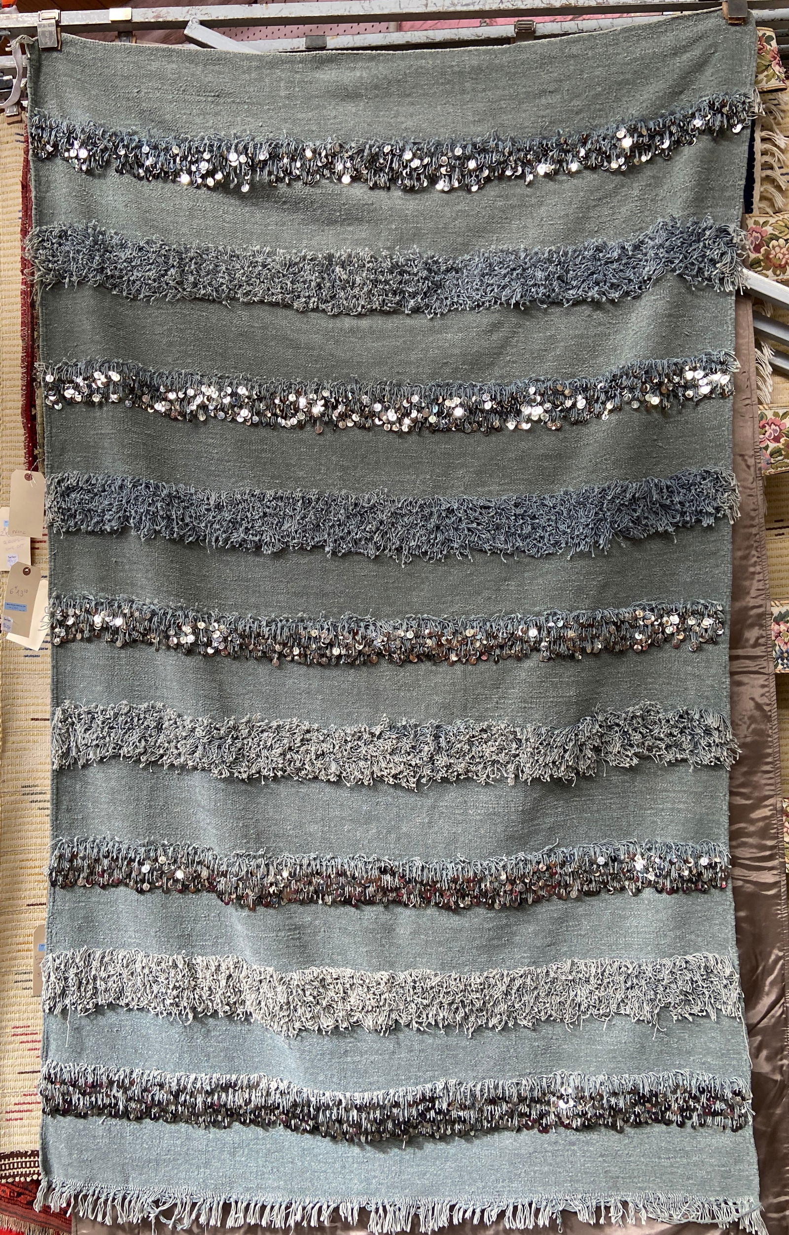 3' 10" x 6' 4" Possibly Moroccan Wedding Blanket. (1 of 2)