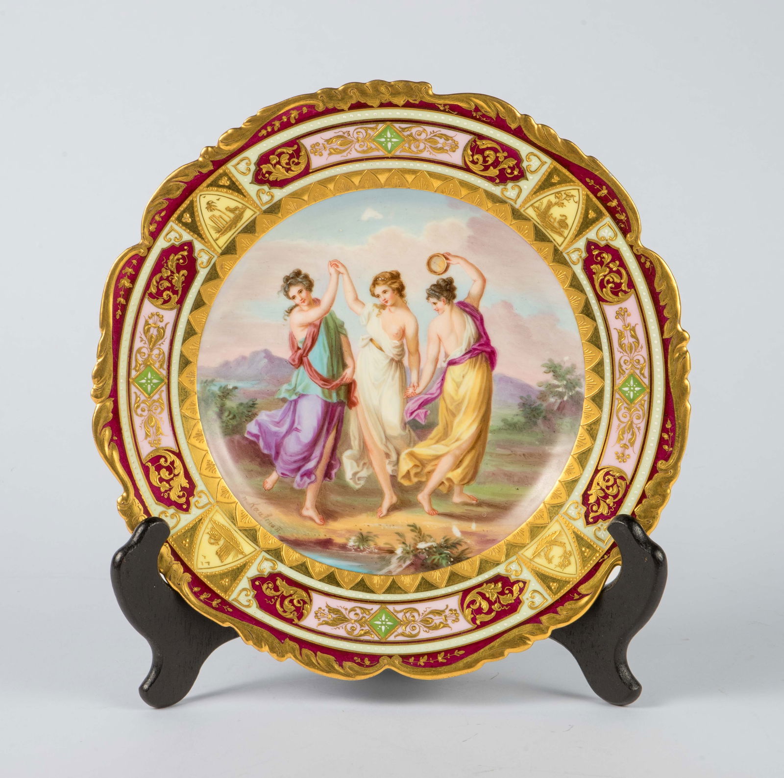 Royal Vienna Hand Painted Plate, Die Grazien. (1 of 6)