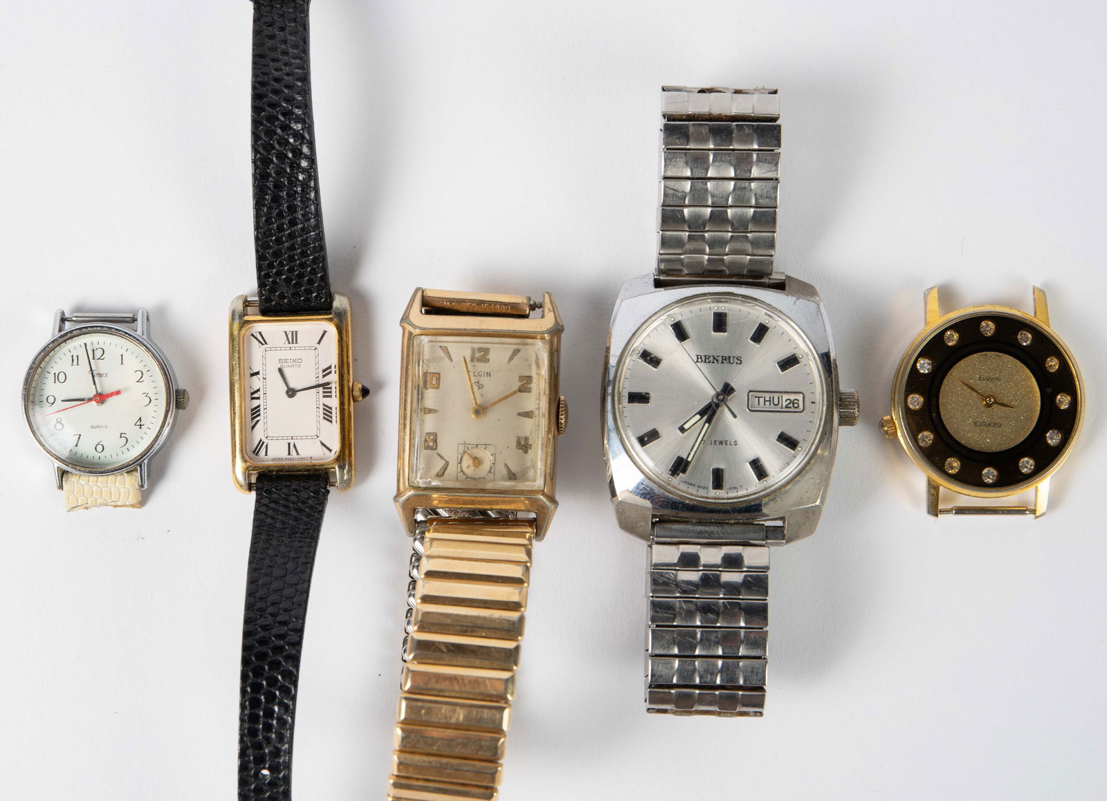 Lot of 5 Vintage Watches - Elgin, Benrus, Seiko. (1 of 4)