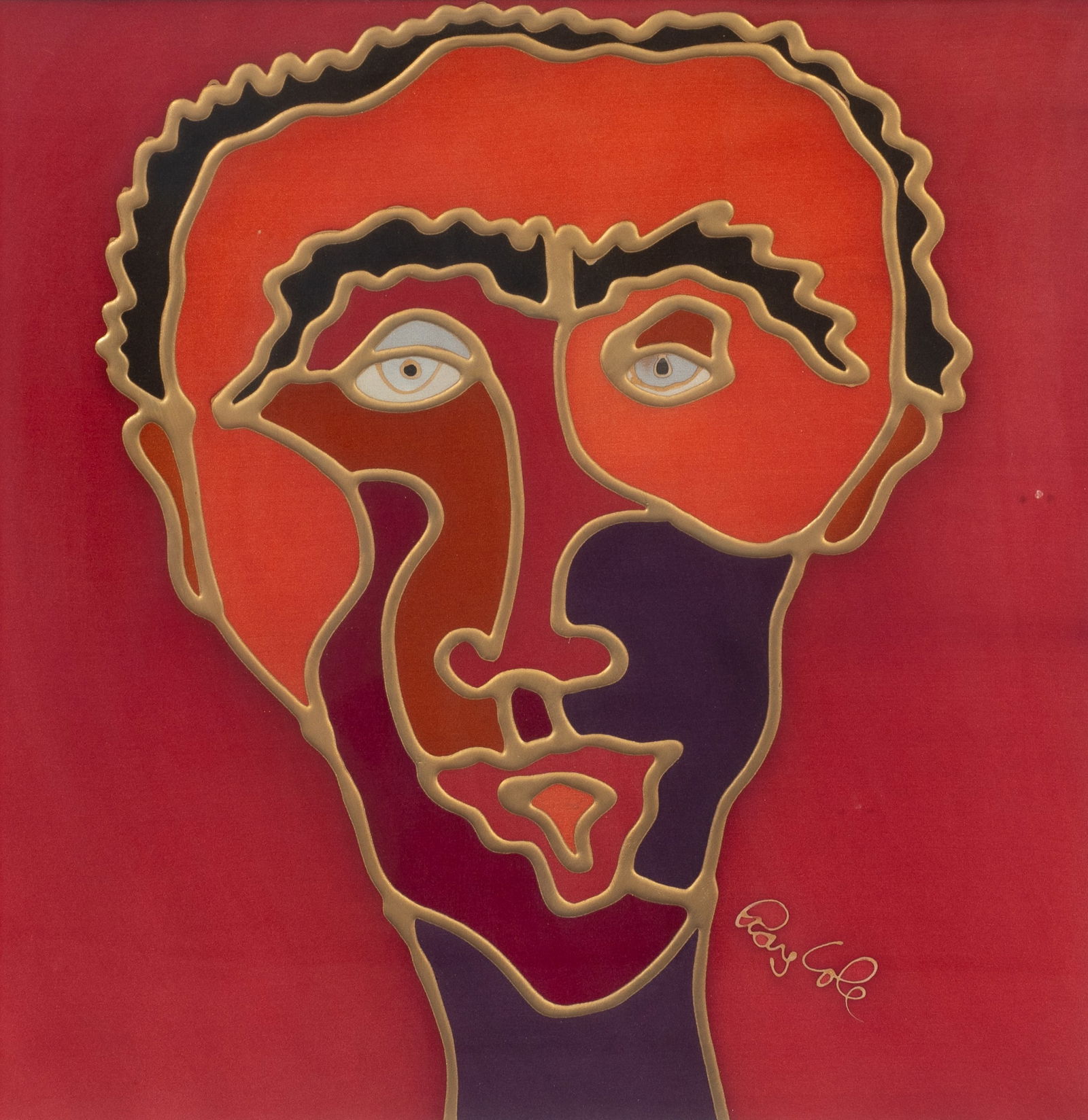 Abstract Face, Framed Fabric by Ray Cole. (1 of 5)