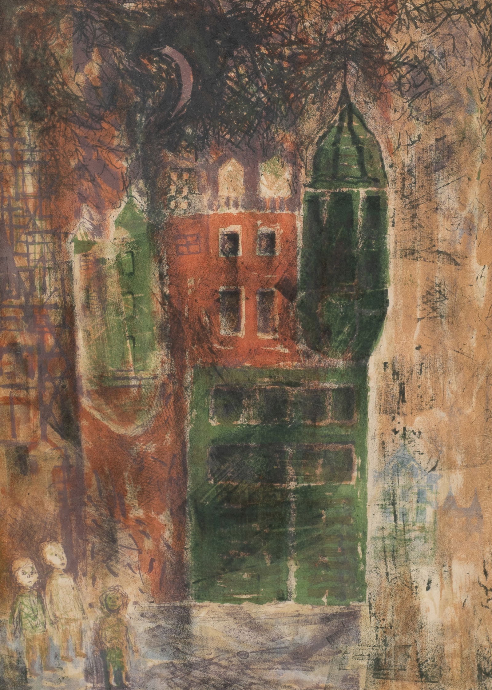 "Night Children", Lithograph by Eleanor Coen. (1 of 6)