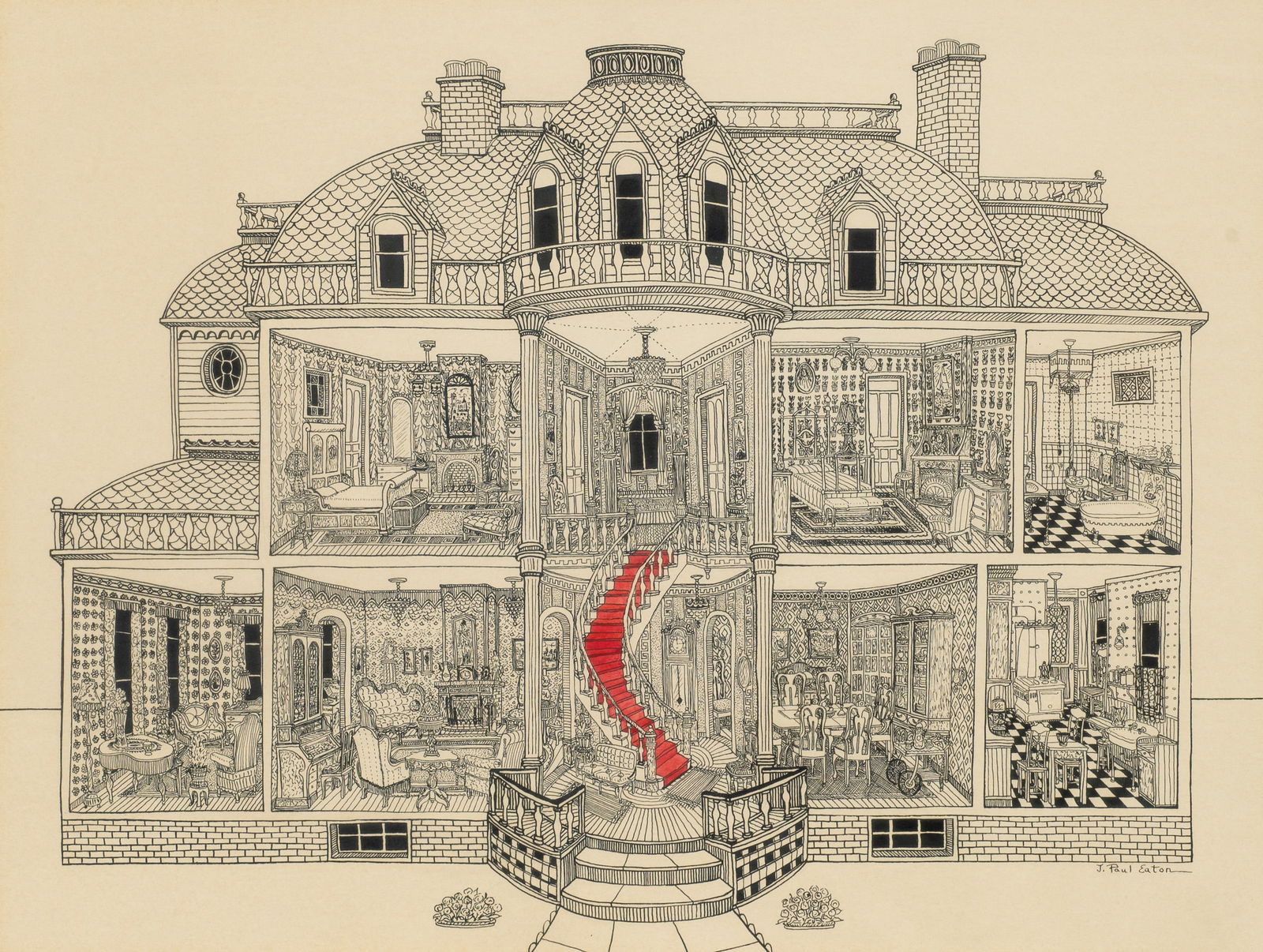 "The Royal", Mansion Interior Scene, J. Paul Eaton (1 of 5)