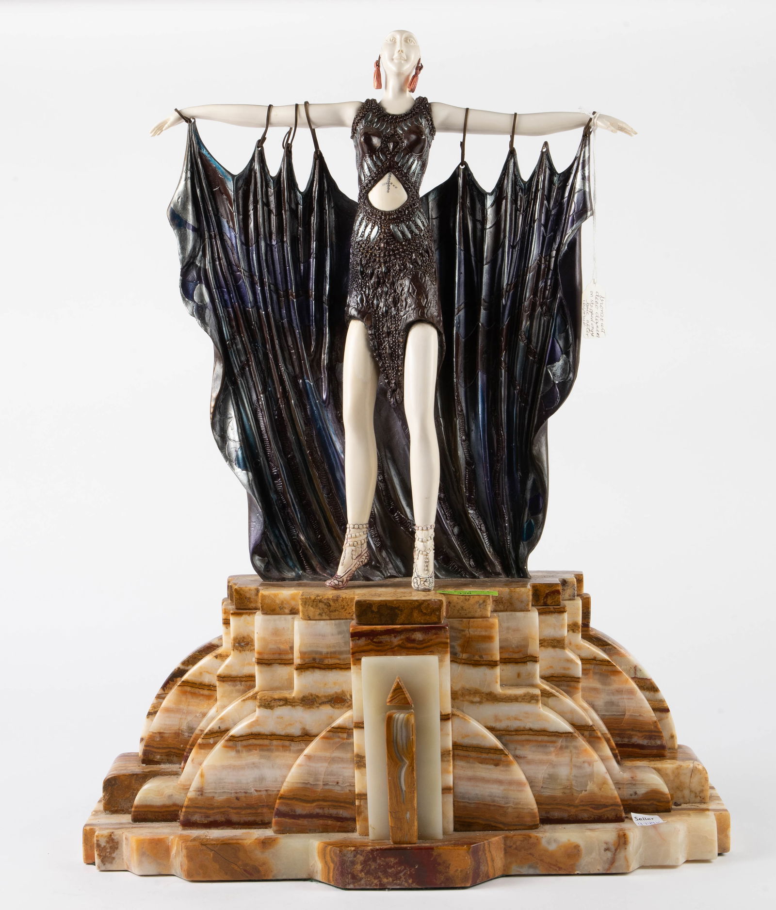 After Chiparus Art Deco Semiramis Sculpture, Onyx (1 of 12)