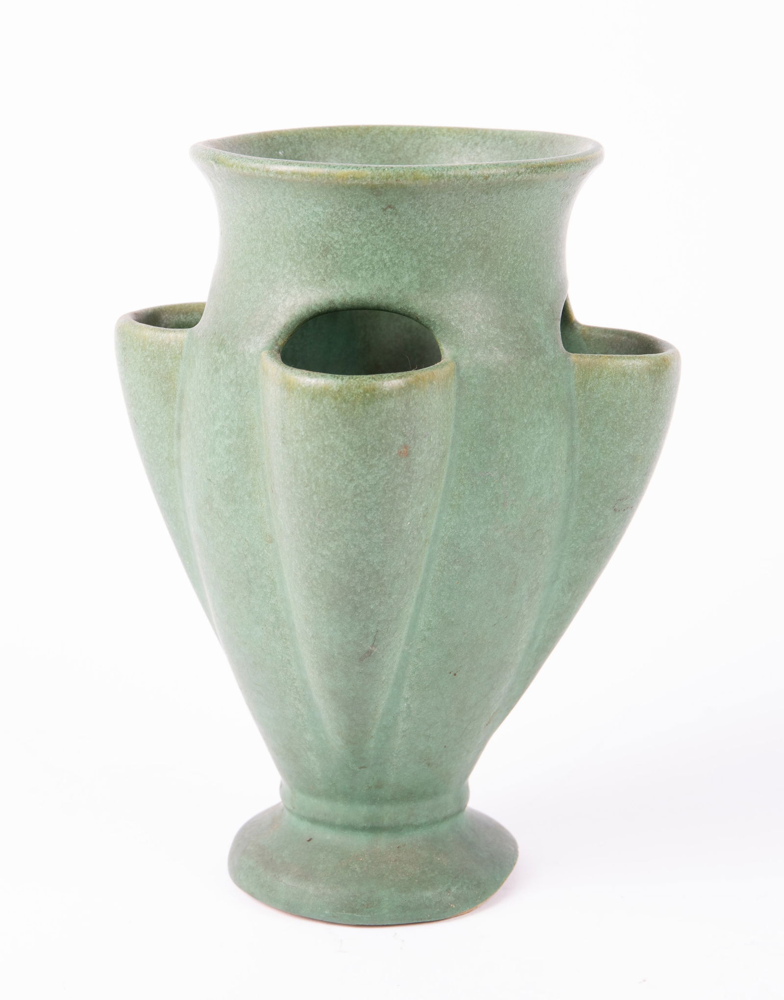 Matte Green Arts & Crafts Pottery Vase, As Is. (1 of 4)