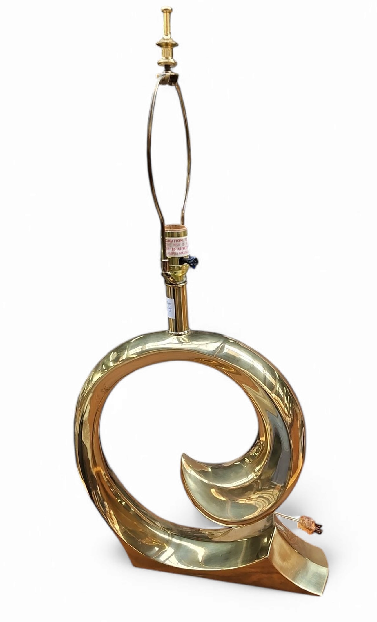 Erwin Lambeth Brass Swoosh Table Lamp. (1 of 2)